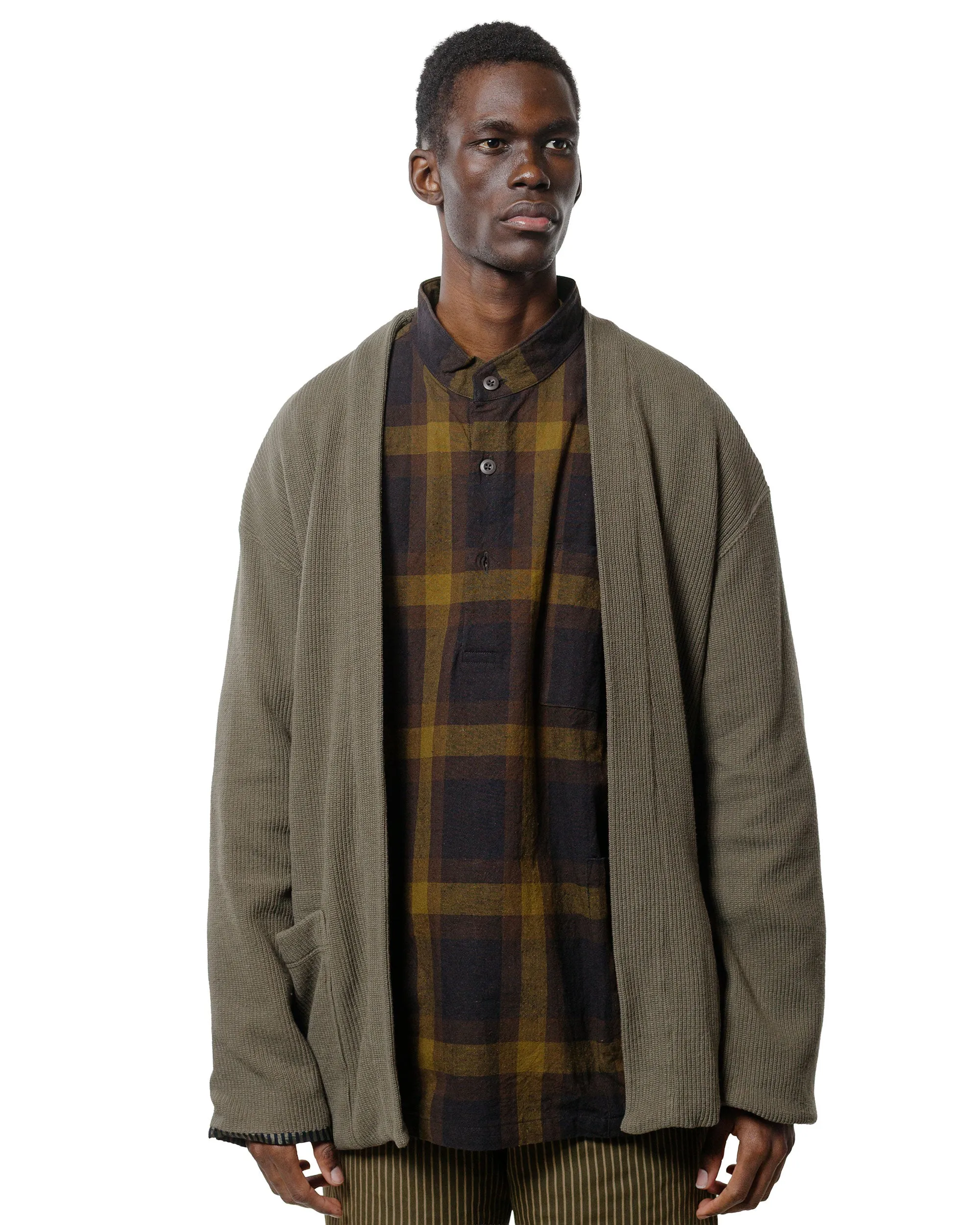 ts(s) Lined Easy Cardigan Rib Stitch Cotton Jersey Olive sold by Lost & Found product image thumbnail 2