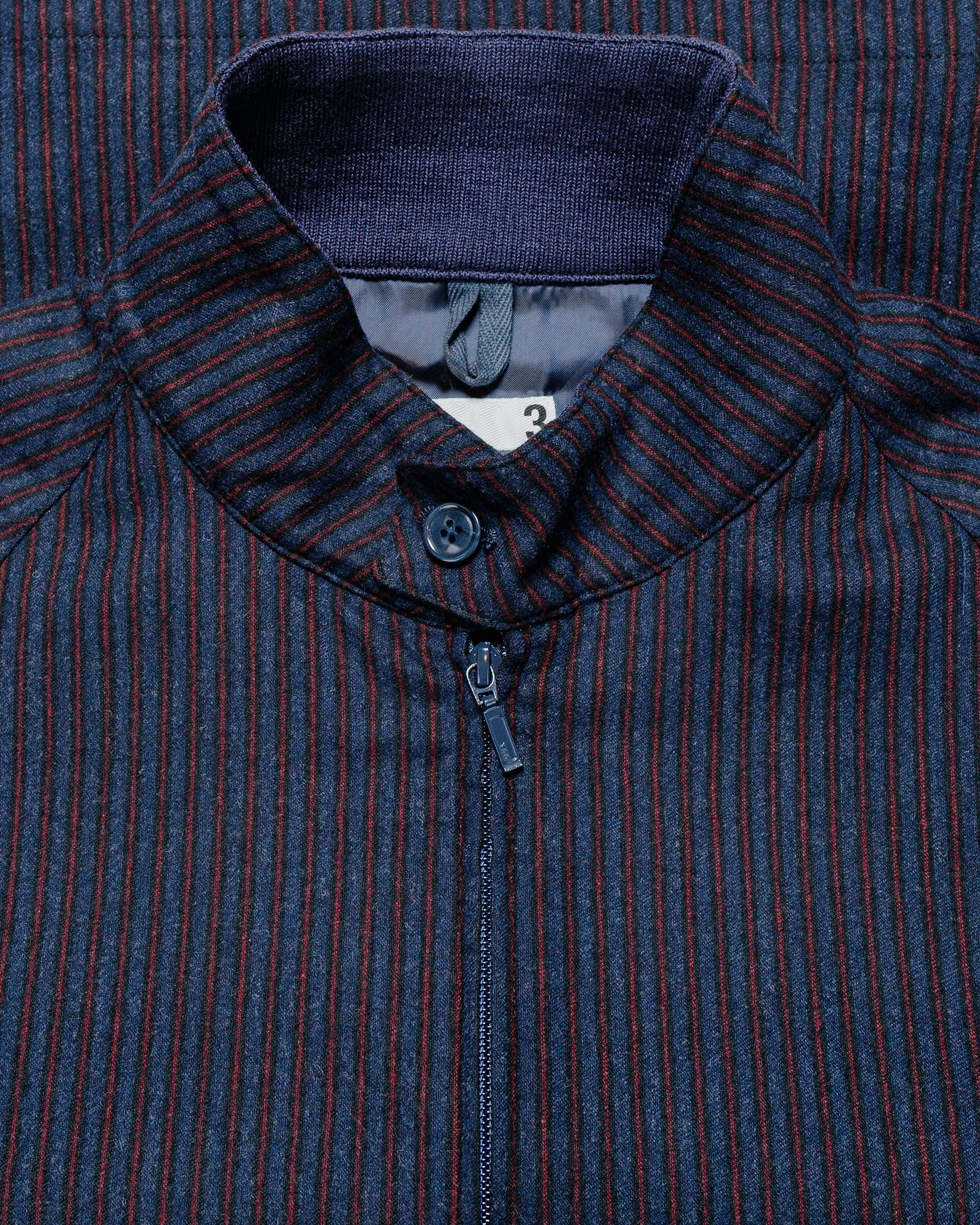 ts(s) Zip Front Harrington Jacket Stripe Cotton/Wool Stretch Cloth Navy sold by Lost & Found product image thumbnail 5
