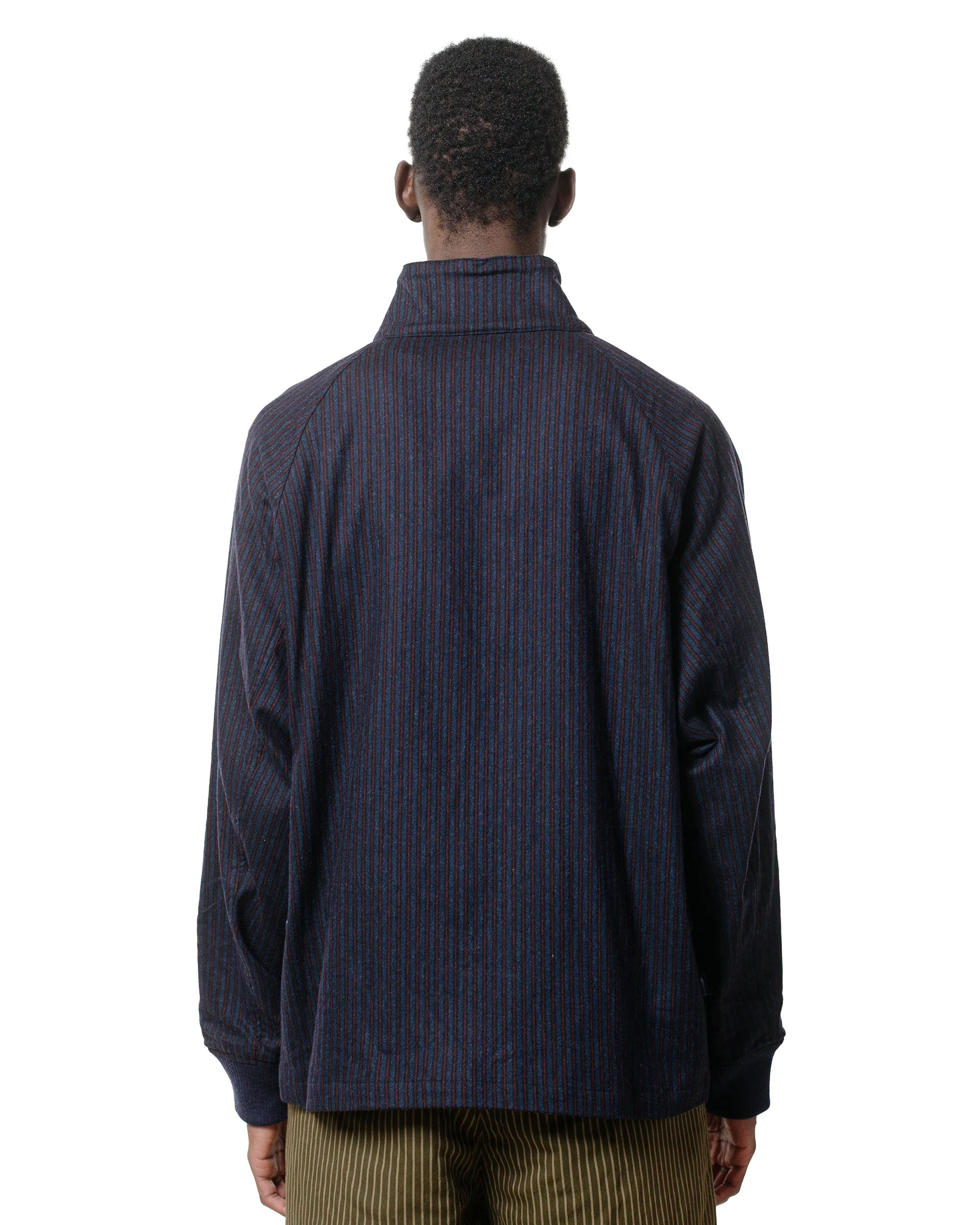 ts(s) Zip Front Harrington Jacket Stripe Cotton/Wool Stretch Cloth Navy sold by Lost & Found product image thumbnail 3