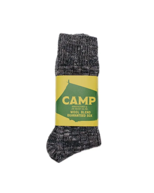 The Real McCoy’s MA23110 Outdoor Wool Socks ‘Camp’ Charcoal sold by Lost & Found