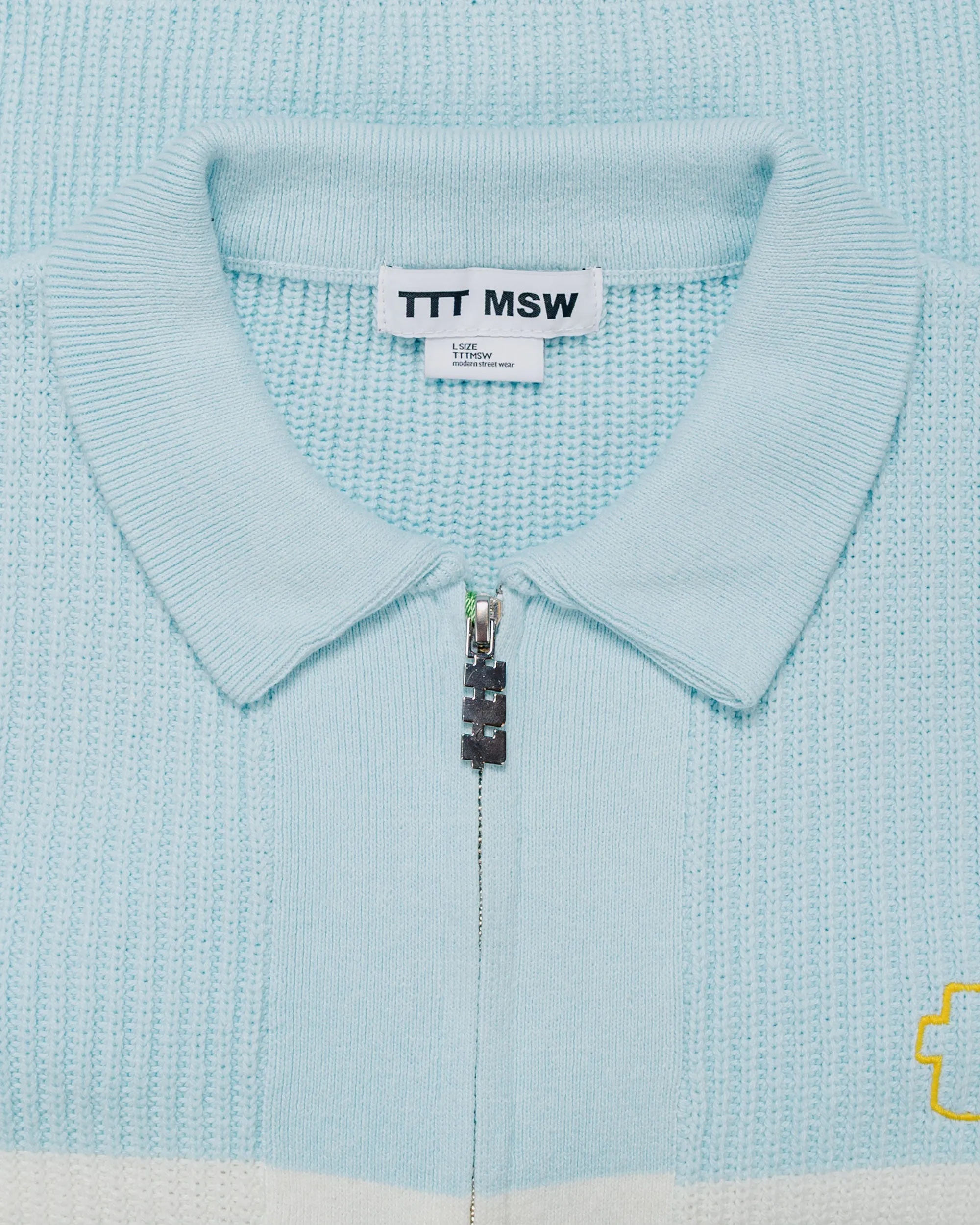 TTT MSW Zip Knit Polo Blue sold by Lost & Found product image thumbnail 5