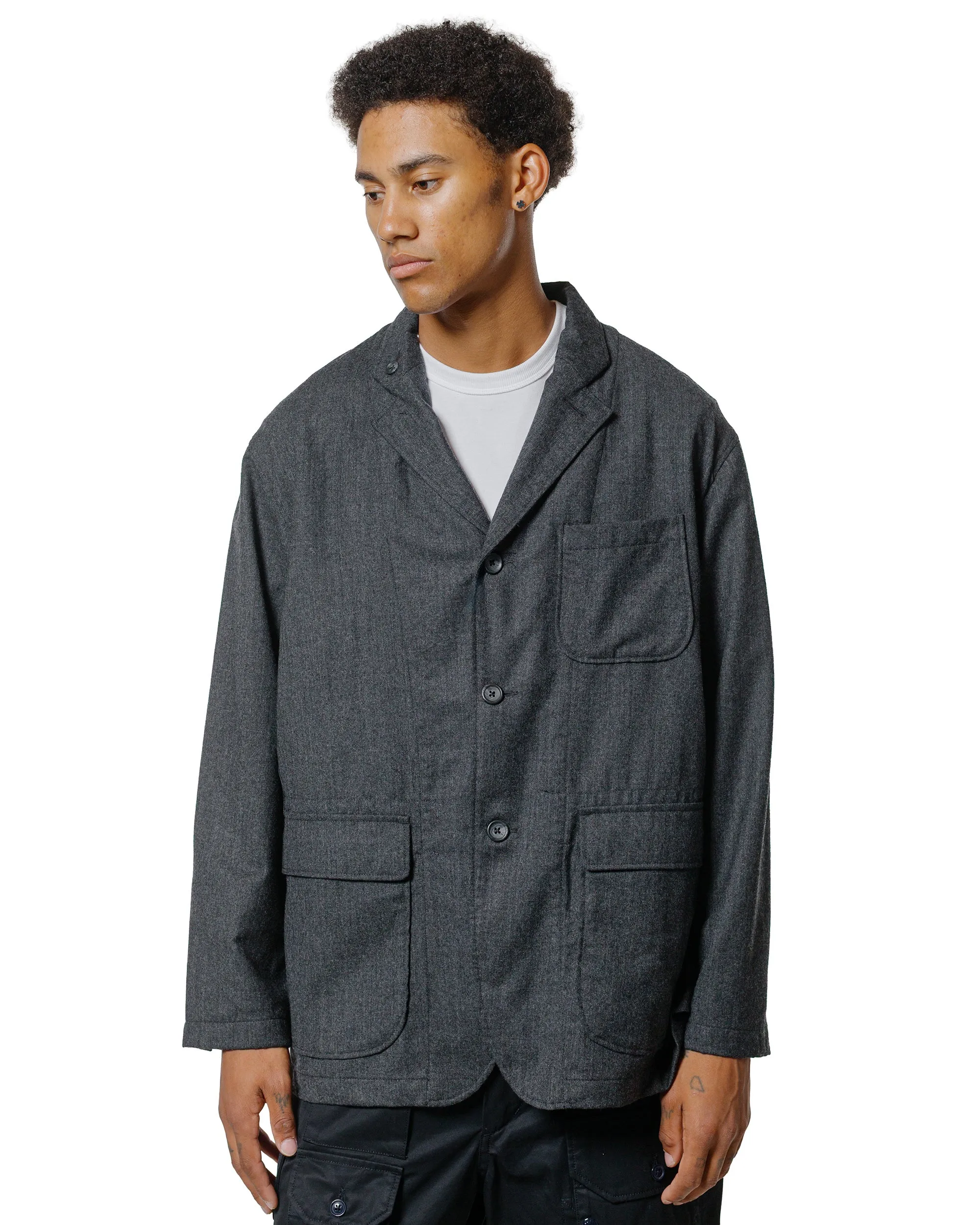 Engineered Garments Loiter Jacket Charcoal High Count Worsted Wool sold by Lost & Found product image thumbnail 2