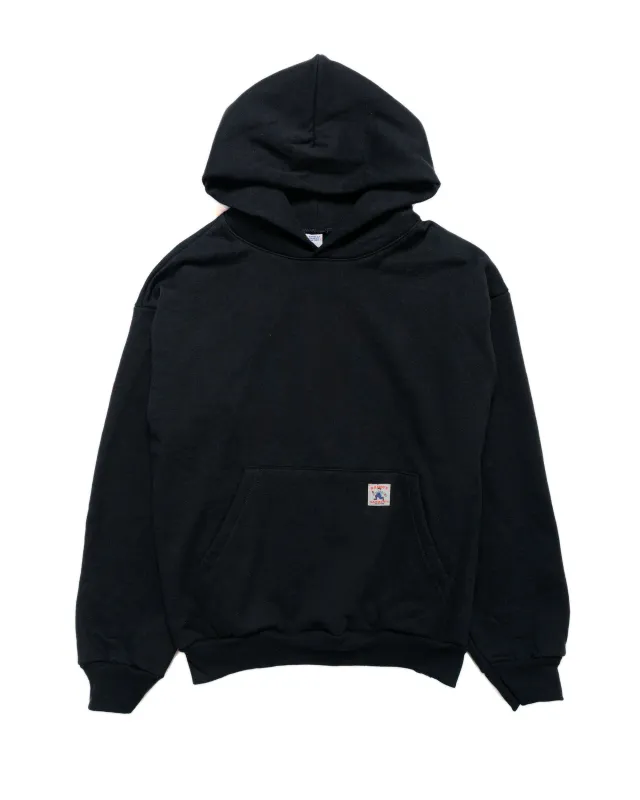 Randy's Garments Heavyweight Logo Cross-Neck Hoodie Black 14oz Cotton sold by Lost & Found