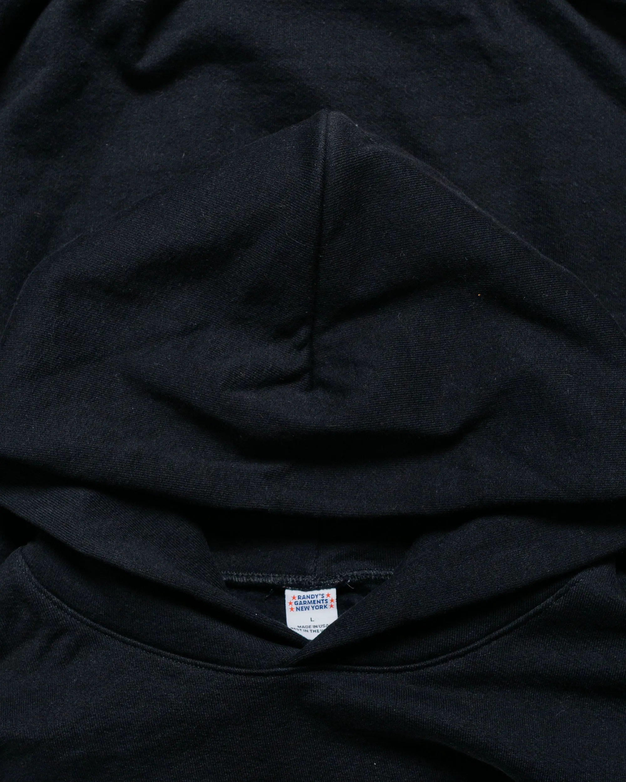 Randy's Garments Heavyweight Logo Cross-Neck Hoodie Black 14oz Cotton sold by Lost & Found product image thumbnail 4