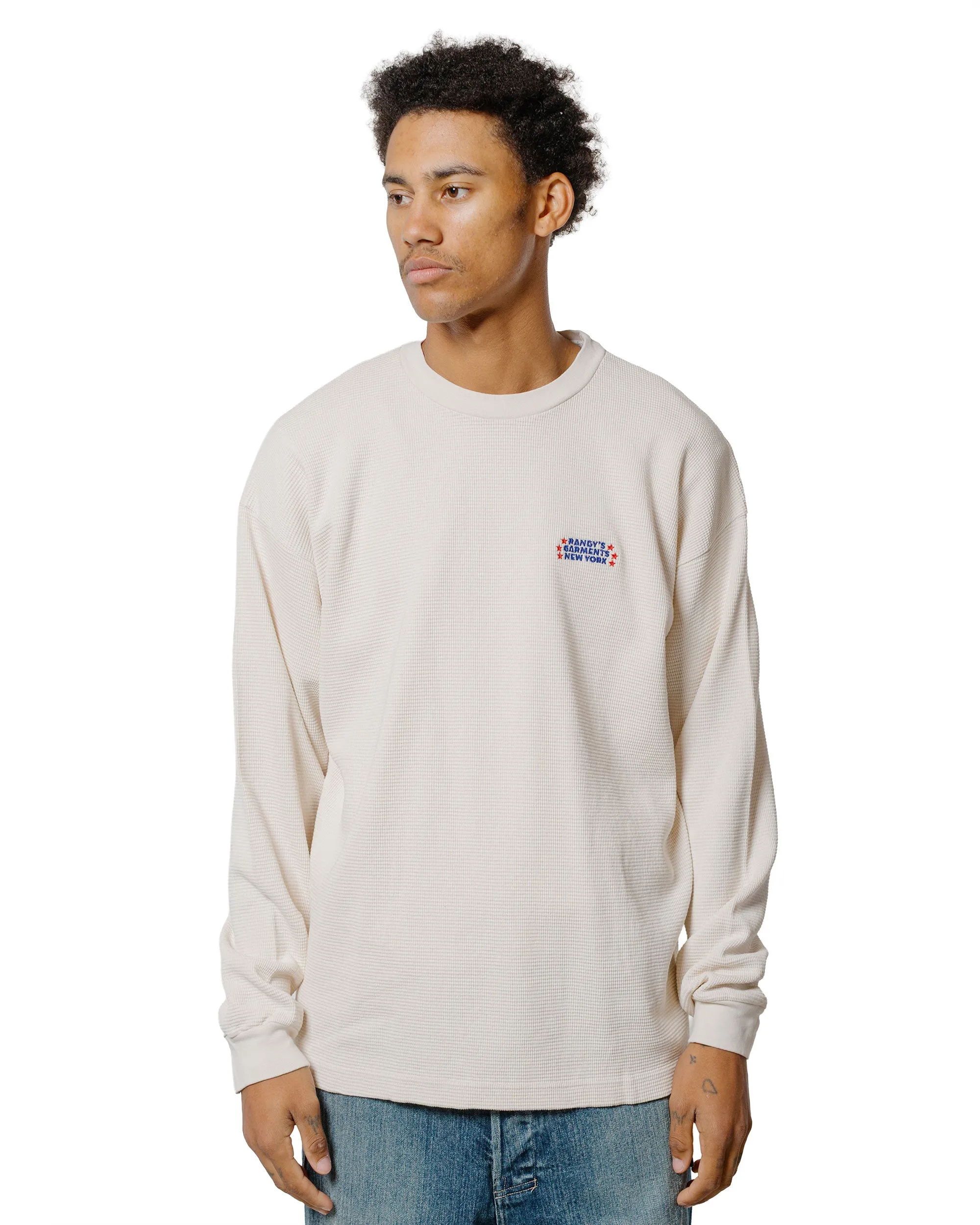 Randy's Garments Heavyweight Thermal Crewneck Natural sold by Lost & Found product image thumbnail 2