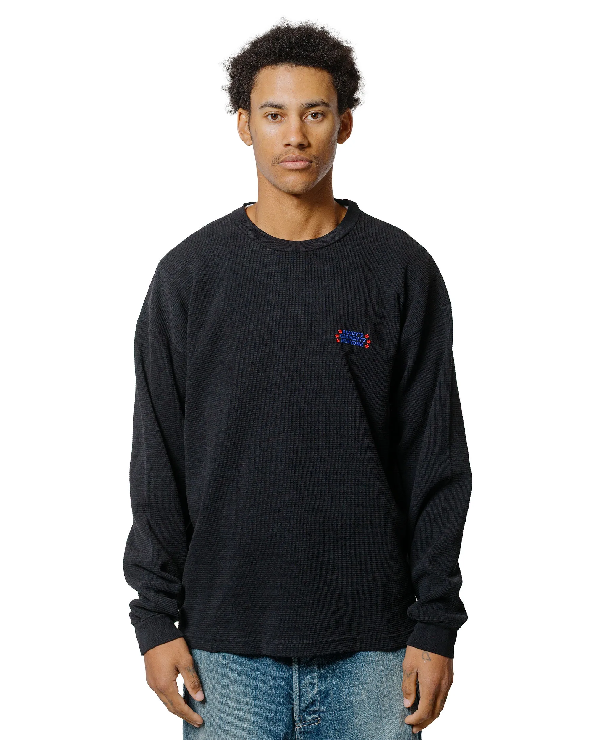 Randy's Garments Heavyweight Thermal Crewneck Black sold by Lost & Found product image thumbnail 2