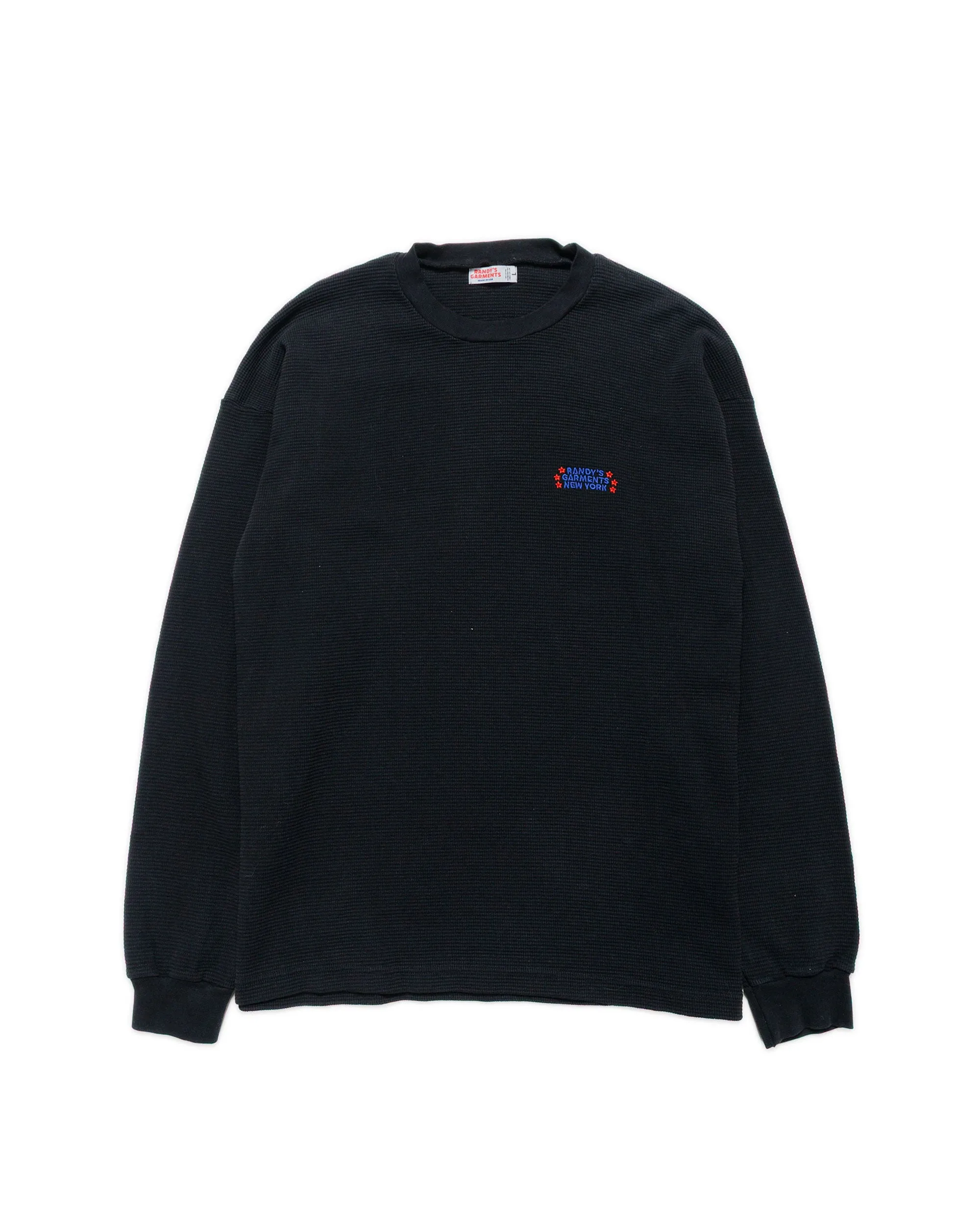 Randy's Garments Heavyweight Thermal Crewneck Black sold by Lost & Found