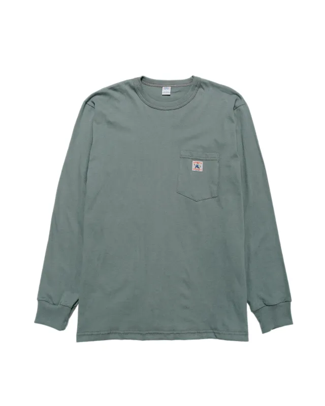 Randy's Garments Long-Sleeve Pocket Tee Light Green sold by Lost & Found