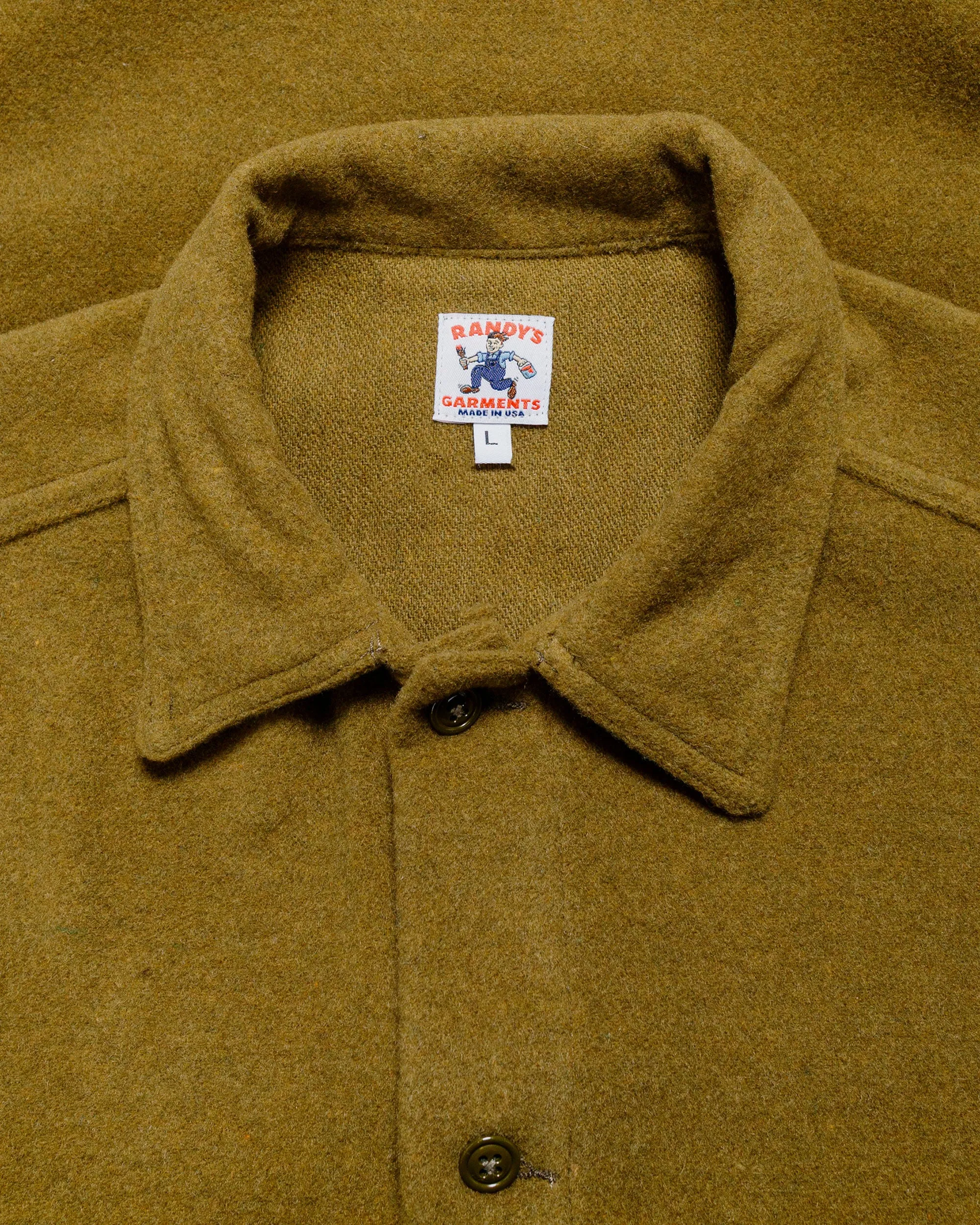 Randy's Garments Over Shirt Olive Drab Heavy Triblend Brushed Wool sold by Lost & Found product image thumbnail 5