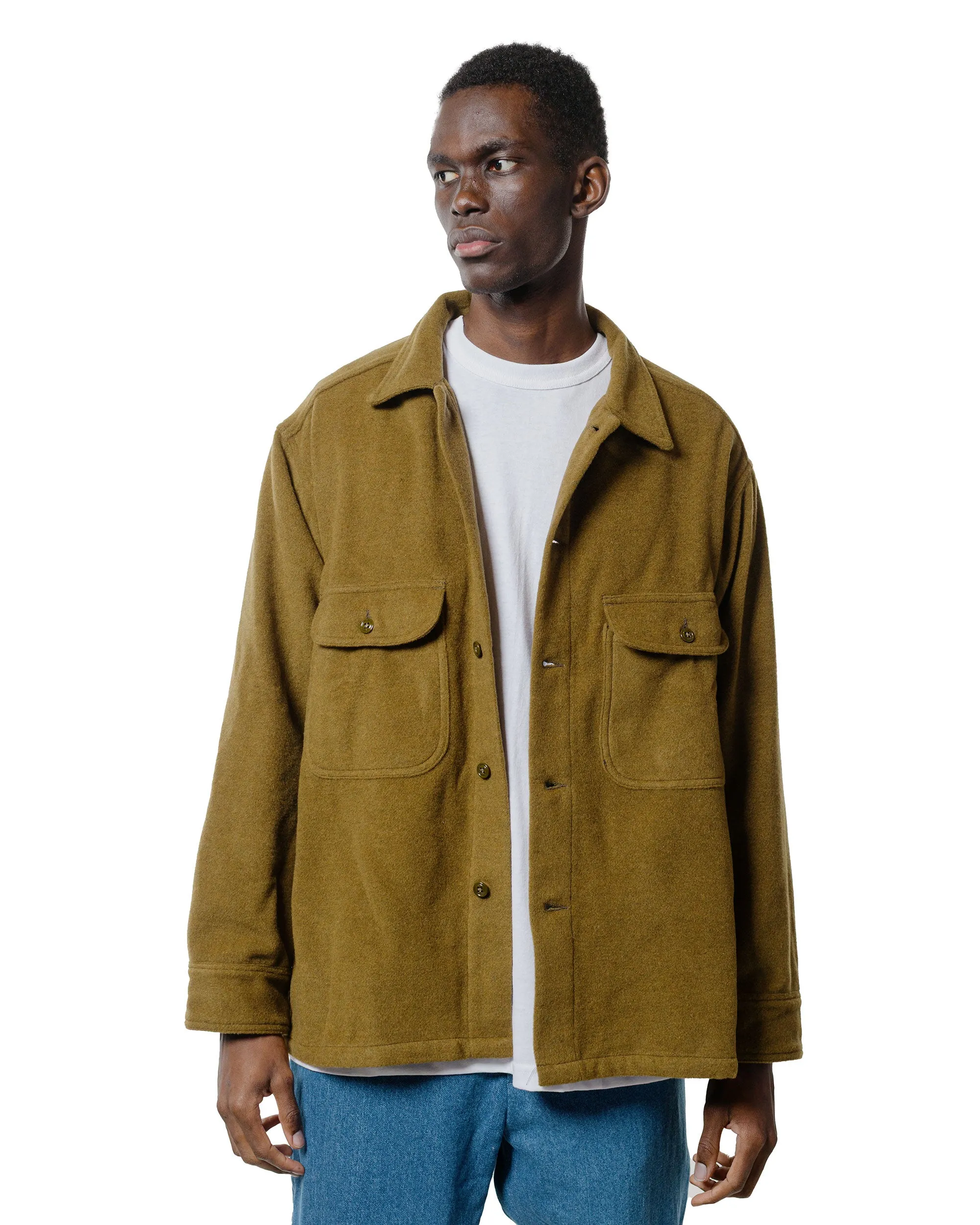 Randy's Garments Over Shirt Olive Drab Heavy Triblend Brushed Wool sold by Lost & Found product image thumbnail 2