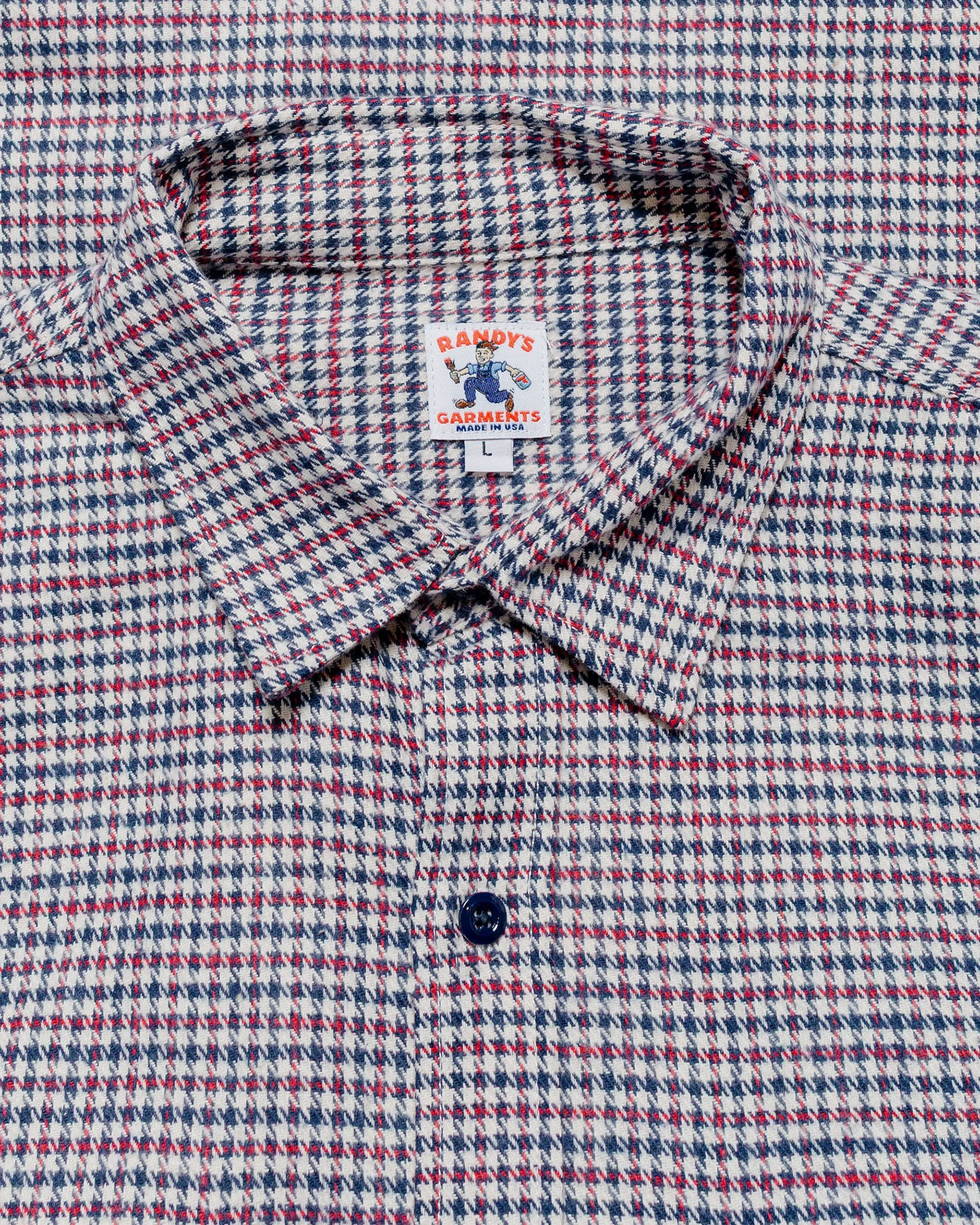 Randy's Garments 3-Pocket Work Shirt Cotton Heavy Brushed Houndstooth Blue/Red sold by Lost & Found product image thumbnail 5