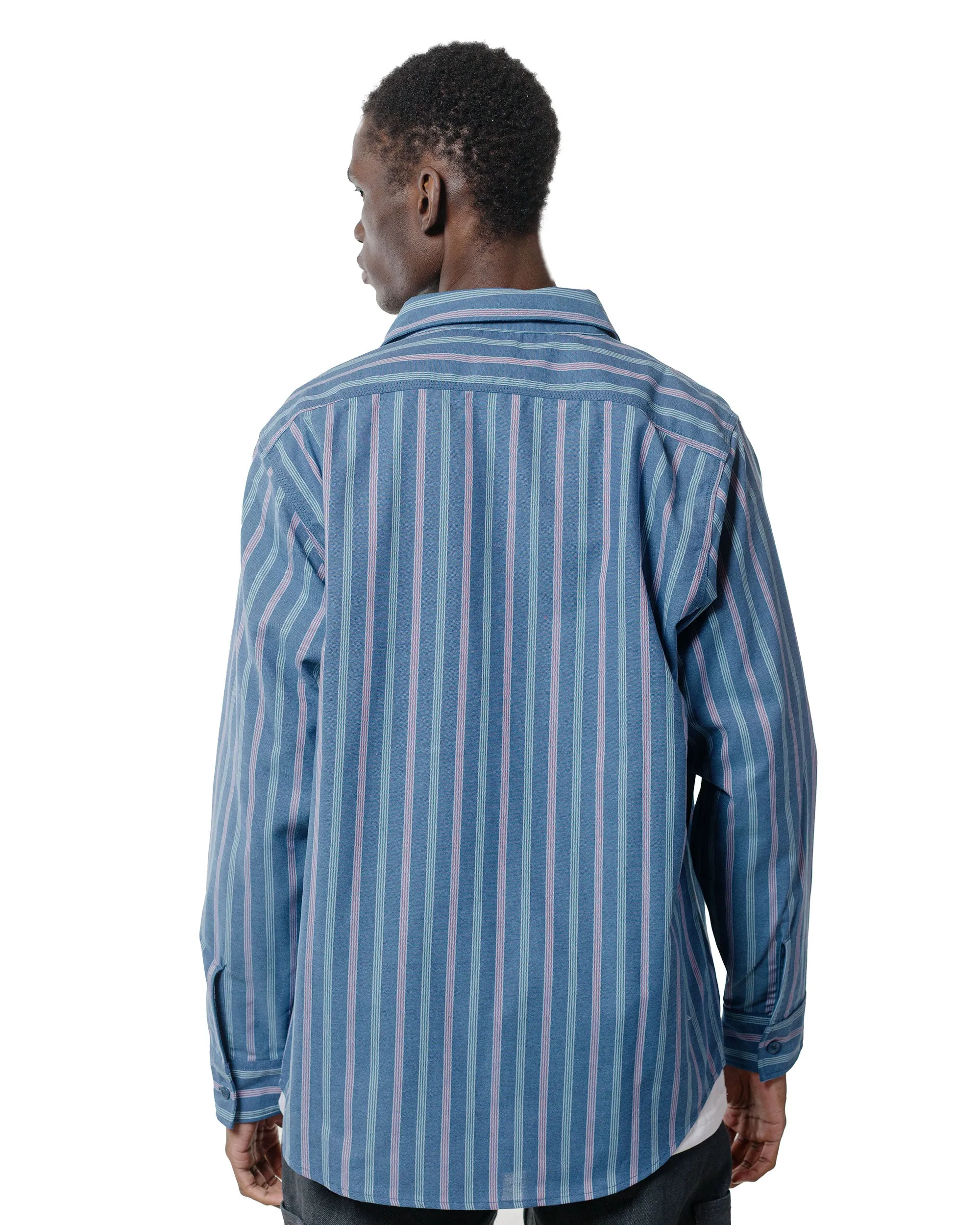 Randy's Garments 3-Pocket Work Shirt Cotton Stripe Jacquard Oxford Cloth Blue sold by Lost & Found product image thumbnail 3