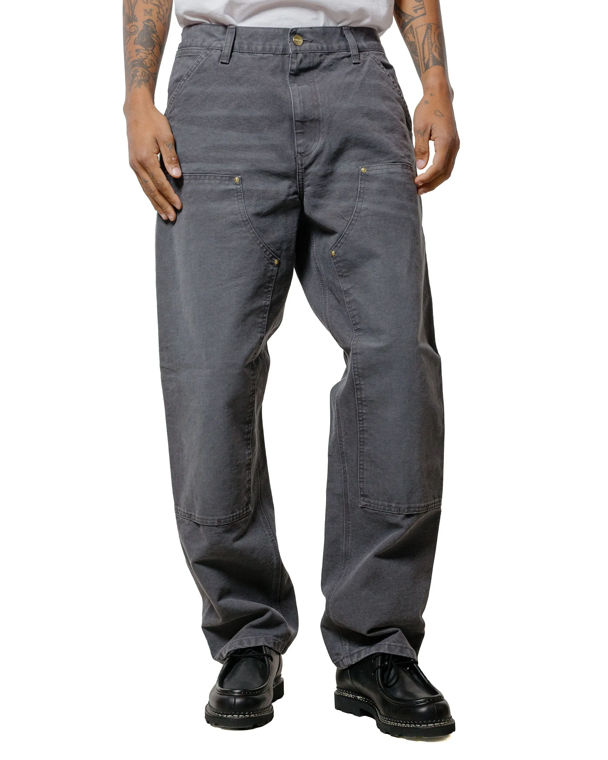 Carhartt W.I.P. Double Knee Pant Graphite Stone Canvas sold by Lost & Found product image thumbnail 2