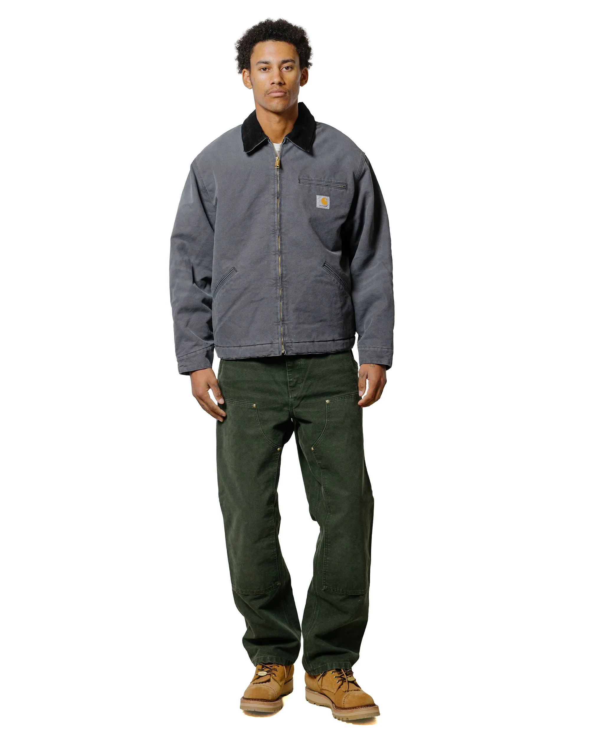 Carhartt W.I.P. OG Detroit Jacket Graphite/Black Stone Canvas sold by Lost & Found product image thumbnail 4