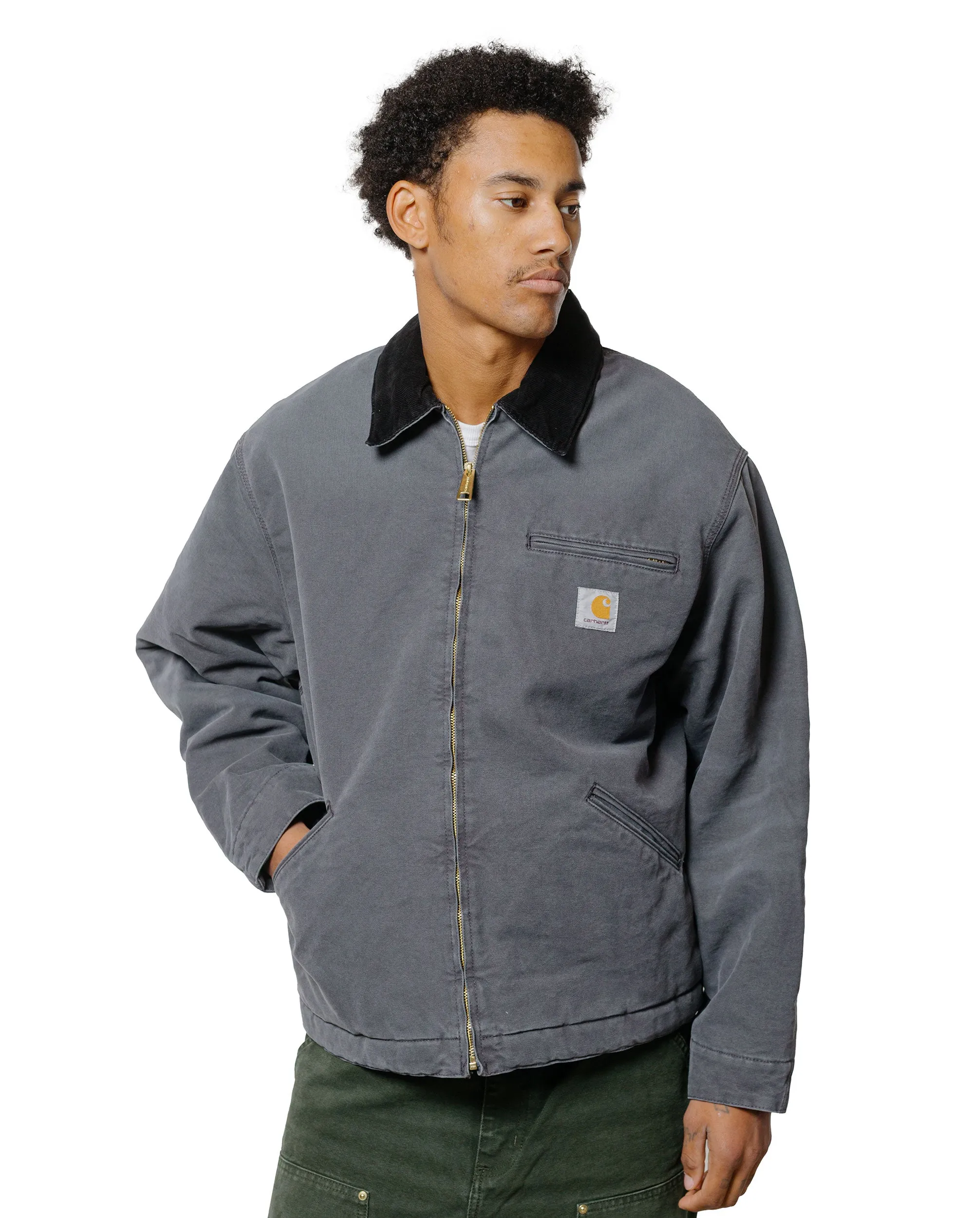 Carhartt W.I.P. OG Detroit Jacket Graphite/Black Stone Canvas sold by Lost & Found product image thumbnail 2