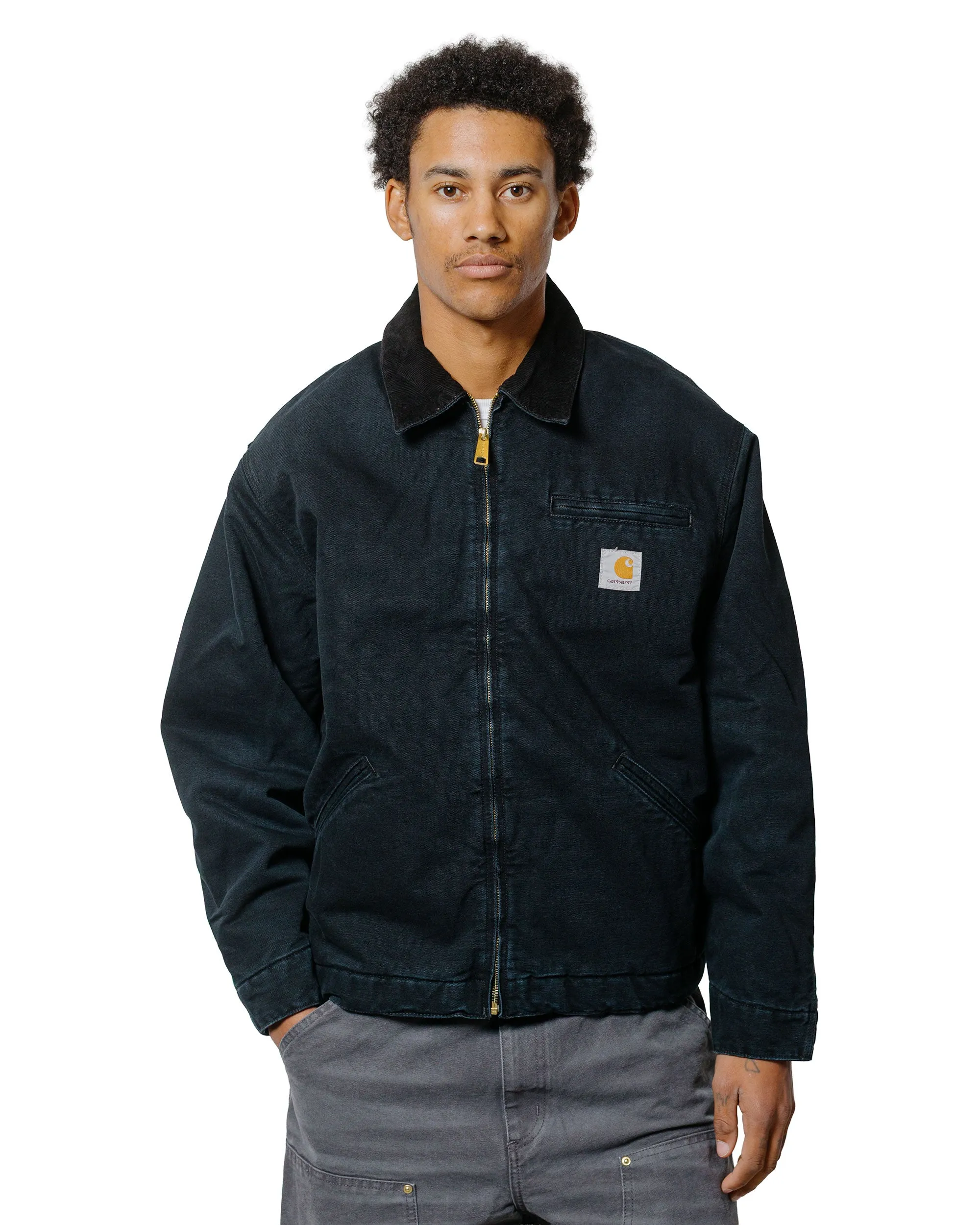 Carhartt W.I.P. OG Detroit Jacket Black/Black Stone Canvas sold by Lost & Found product image thumbnail 2