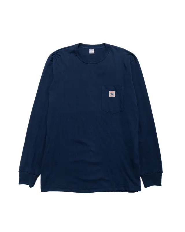 Randy's Garments Long-Sleeve Pocket Tee Navy sold by Lost & Found