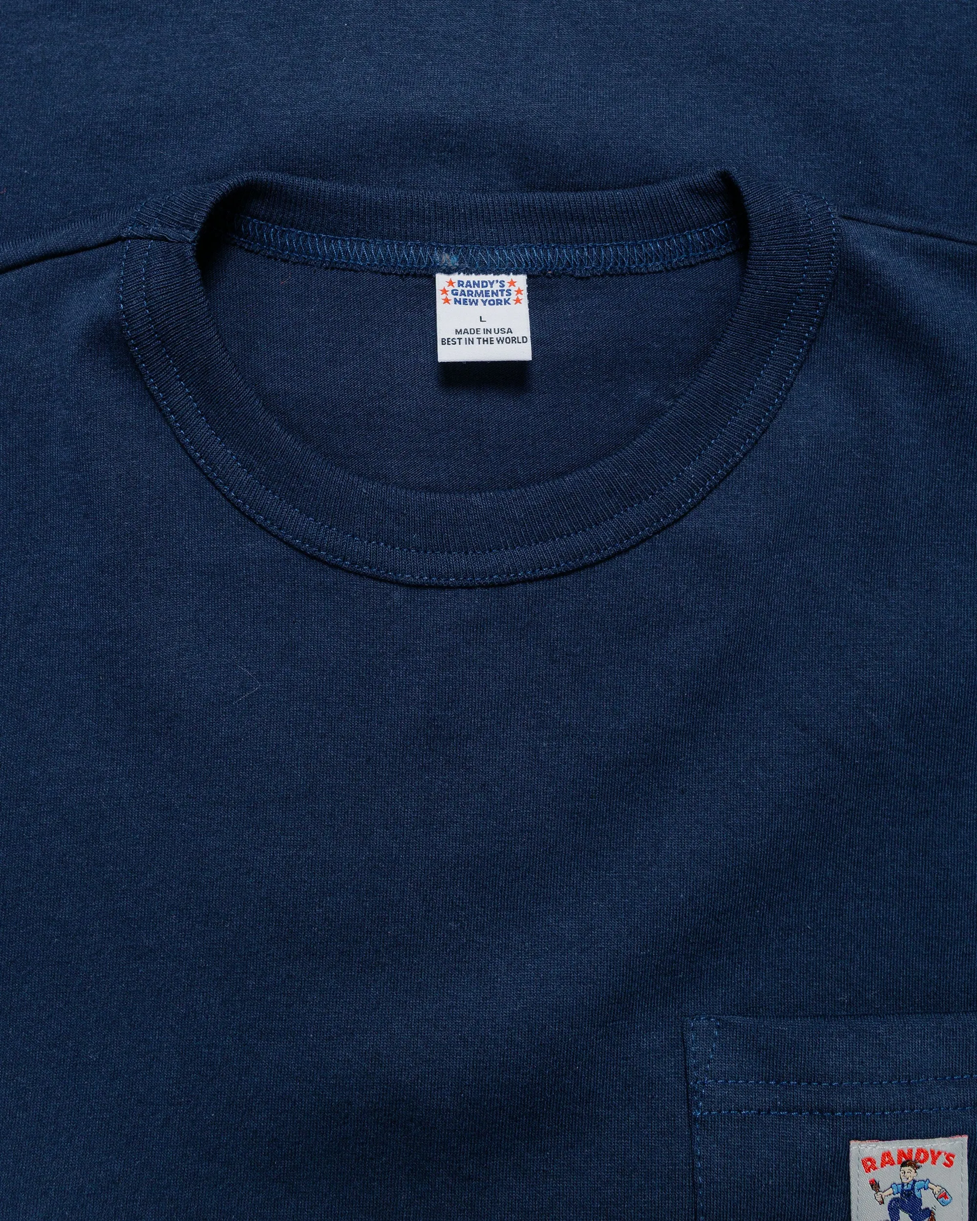 Randy's Garments Long-Sleeve Pocket Tee Navy sold by Lost & Found product image thumbnail 4