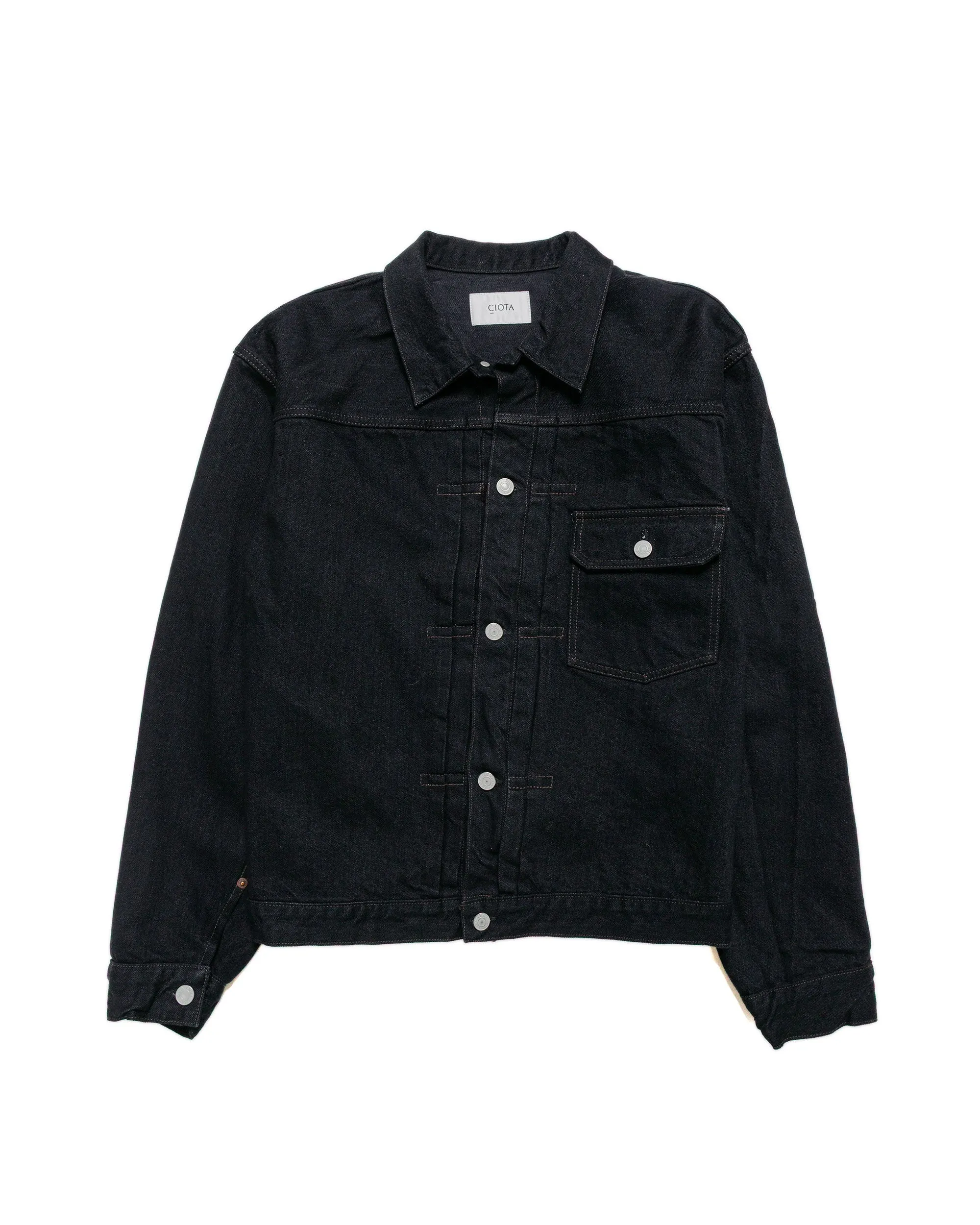 CIOTA Single Pocket Denim Jacket Black One Wash sold by Lost & Found