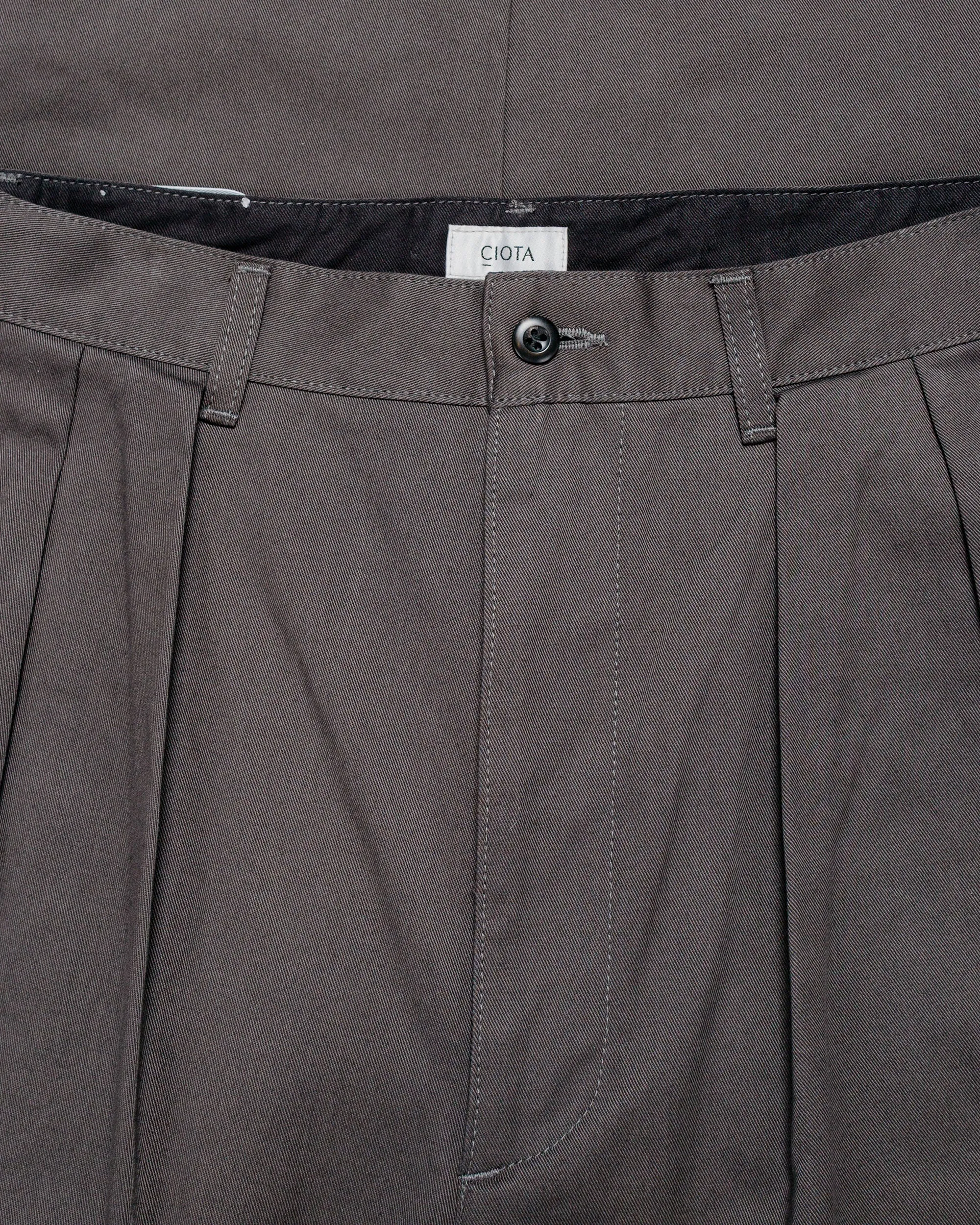 CIOTA 2 Tuck Chino Cloth Pants (Stone Wash) Charcoal Grey sold by Lost & Found product image thumbnail 5