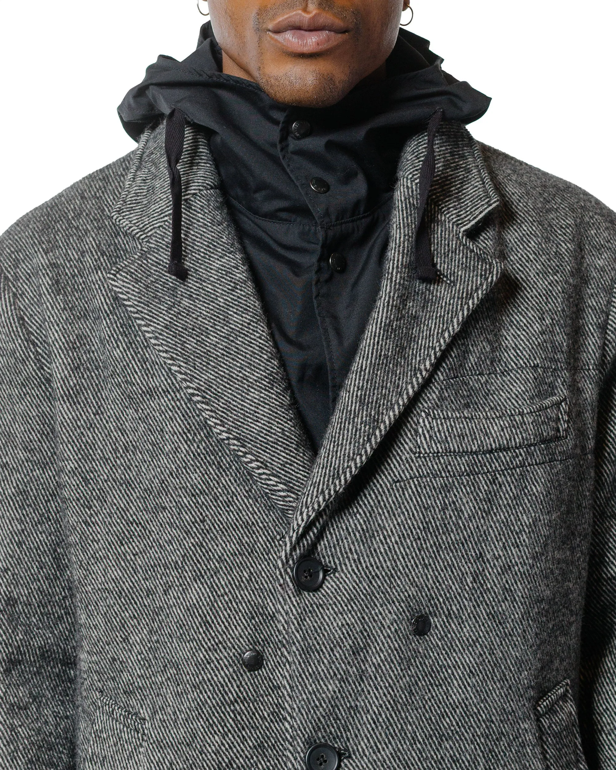 Engineered Garments Chester Coat Black Wool Shaggy Twill sold by Lost & Found product image thumbnail 5