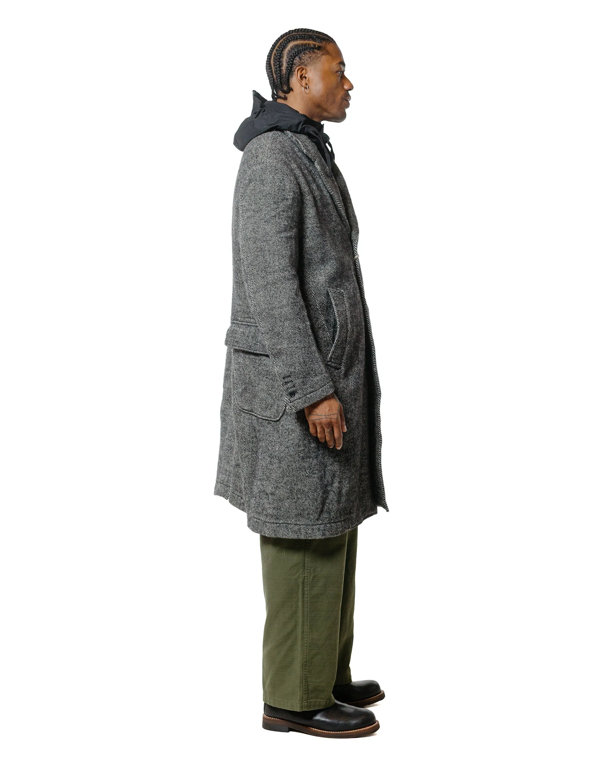 Engineered Garments Chester Coat Black Wool Shaggy Twill sold by Lost & Found product image thumbnail 3