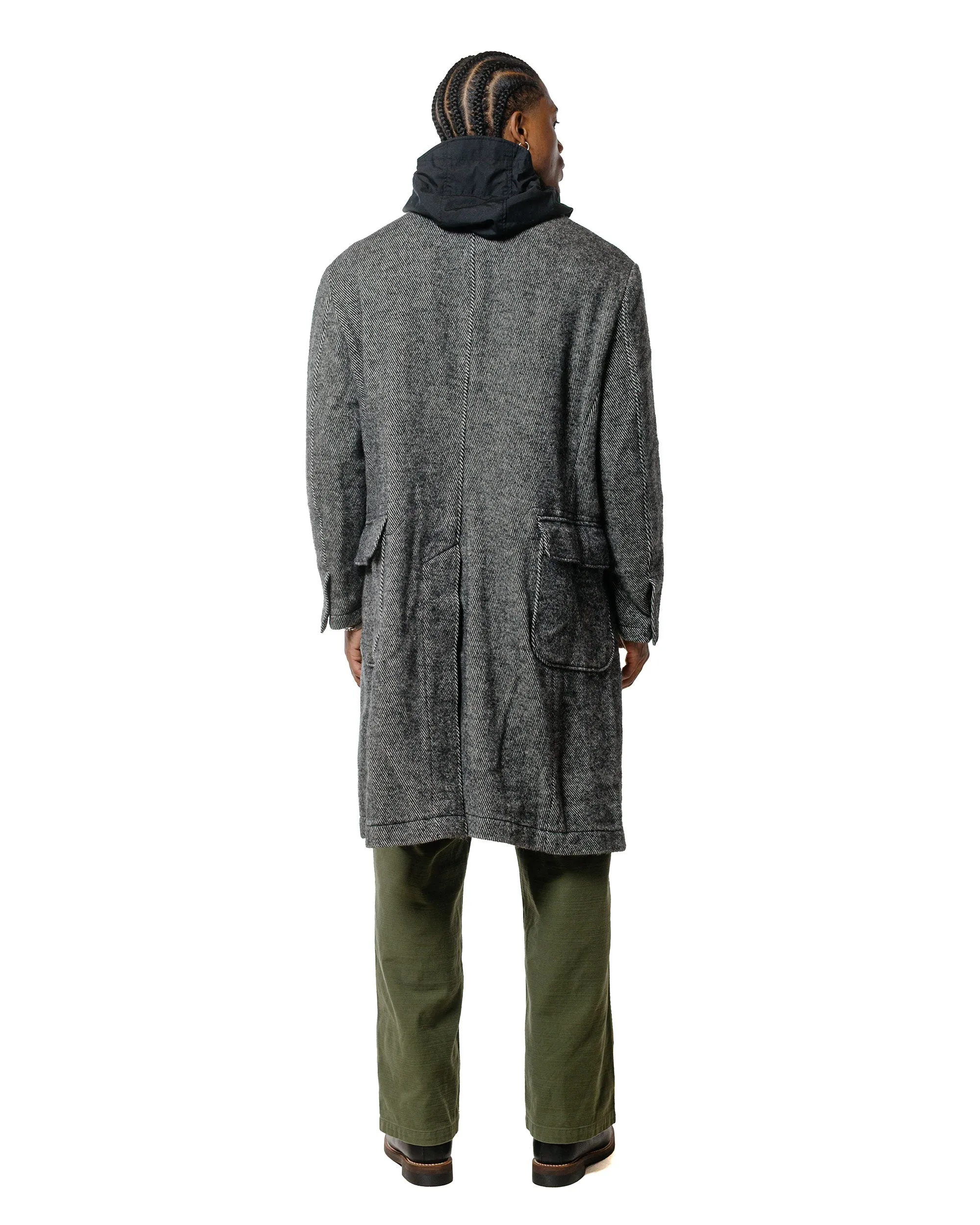 Engineered Garments Chester Coat Black Wool Shaggy Twill sold by Lost & Found product image thumbnail 4