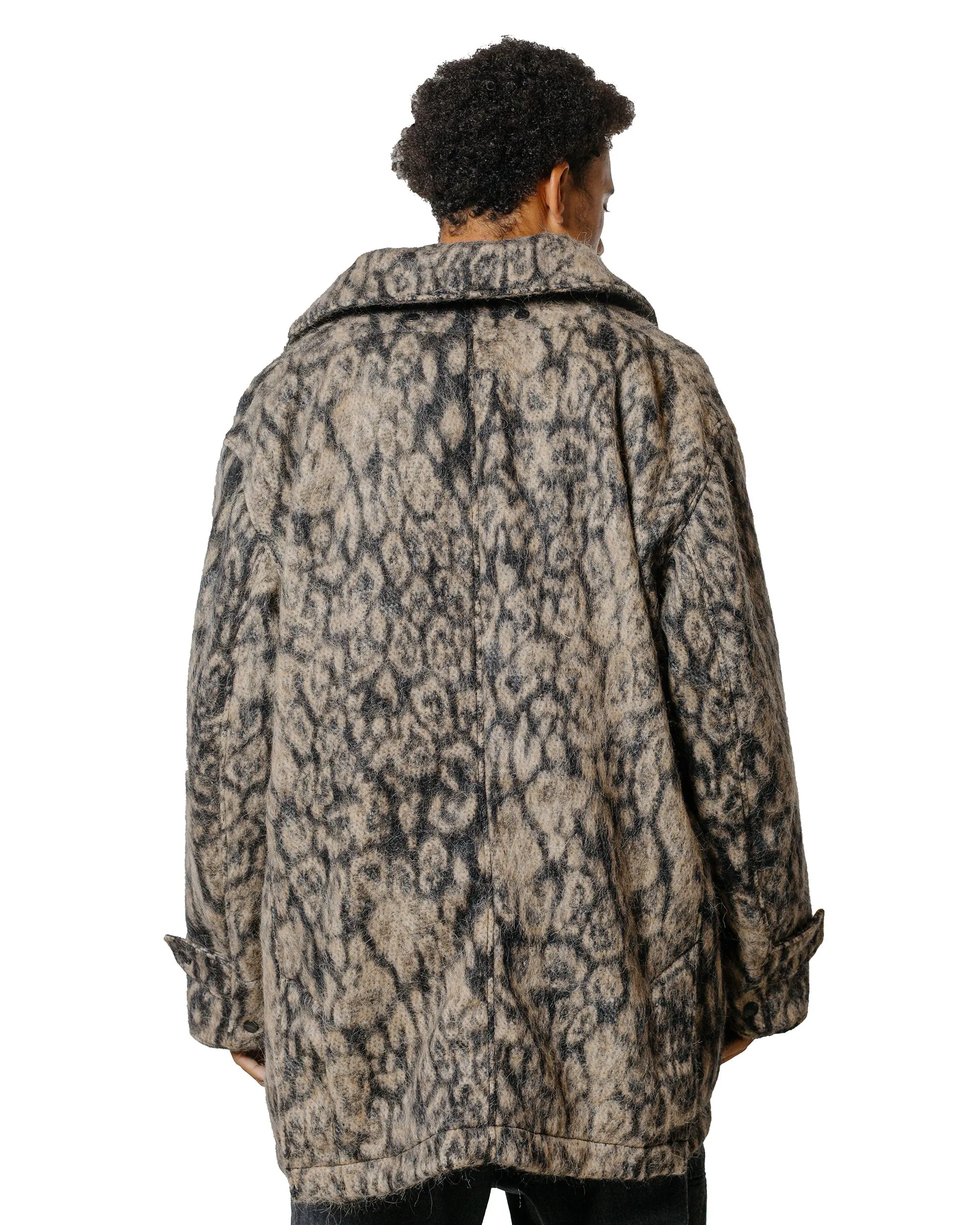 Engineered Garments Fireman Jacket Brown Wool Poly Leopard Jacquard sold by Lost & Found product image thumbnail 3