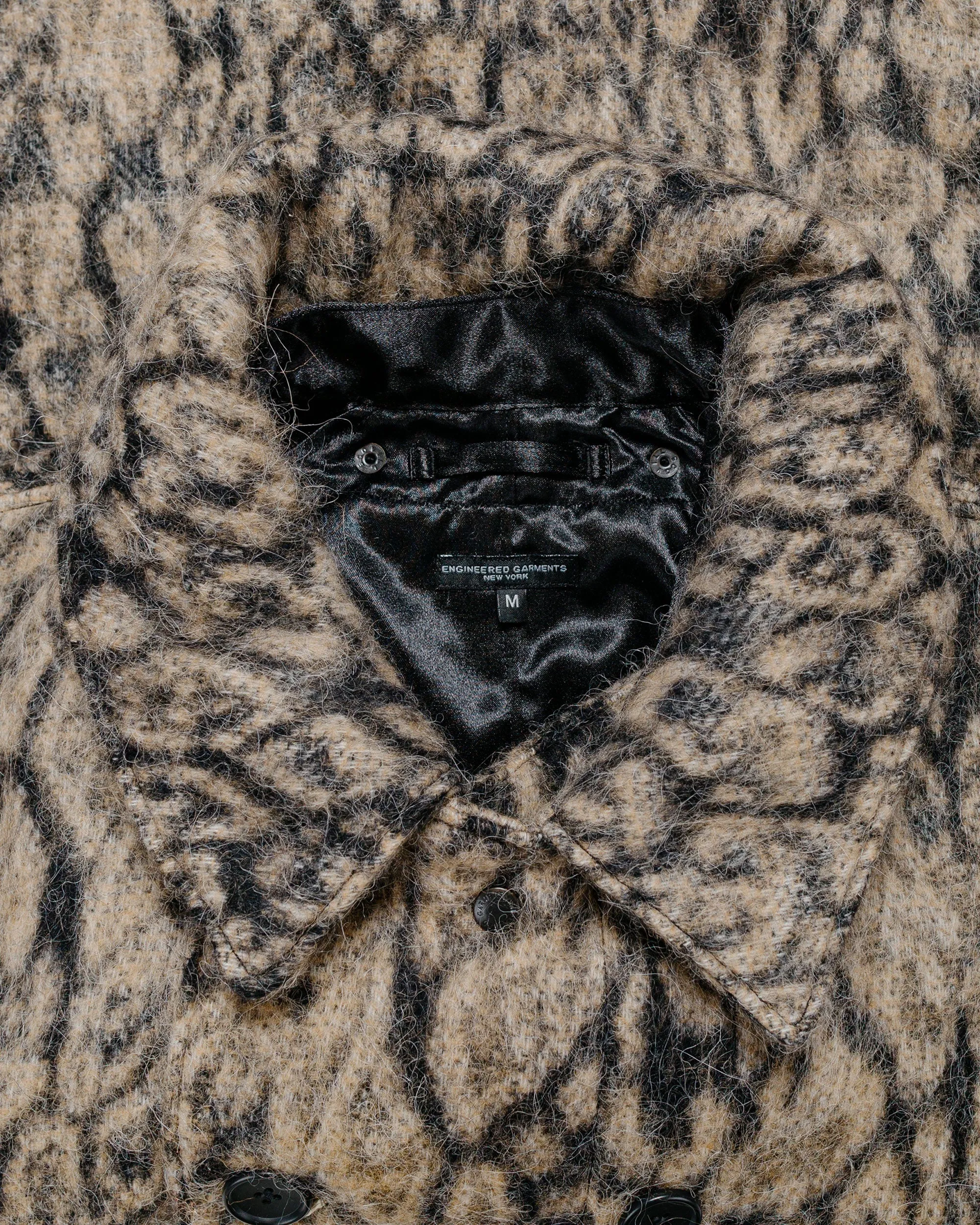Engineered Garments Fireman Jacket Brown Wool Poly Leopard Jacquard sold by Lost & Found product image thumbnail 5
