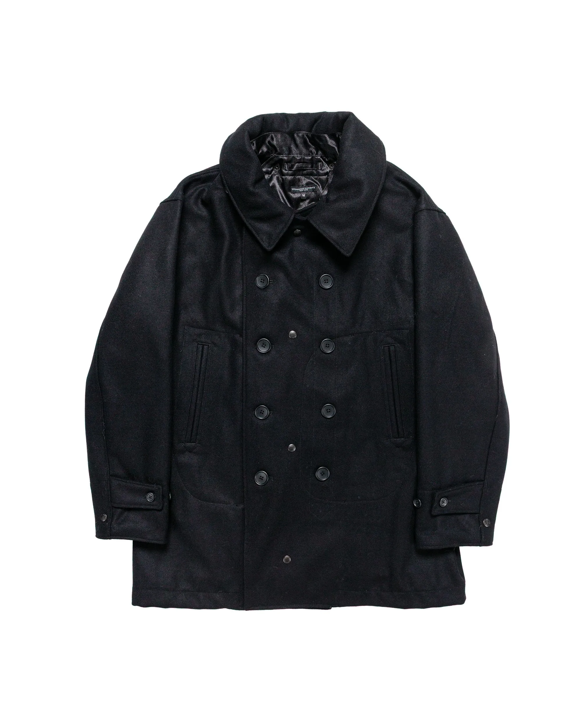 Engineered Garments Fireman Jacket Black 24oz Wool Melton sold by Lost & Found