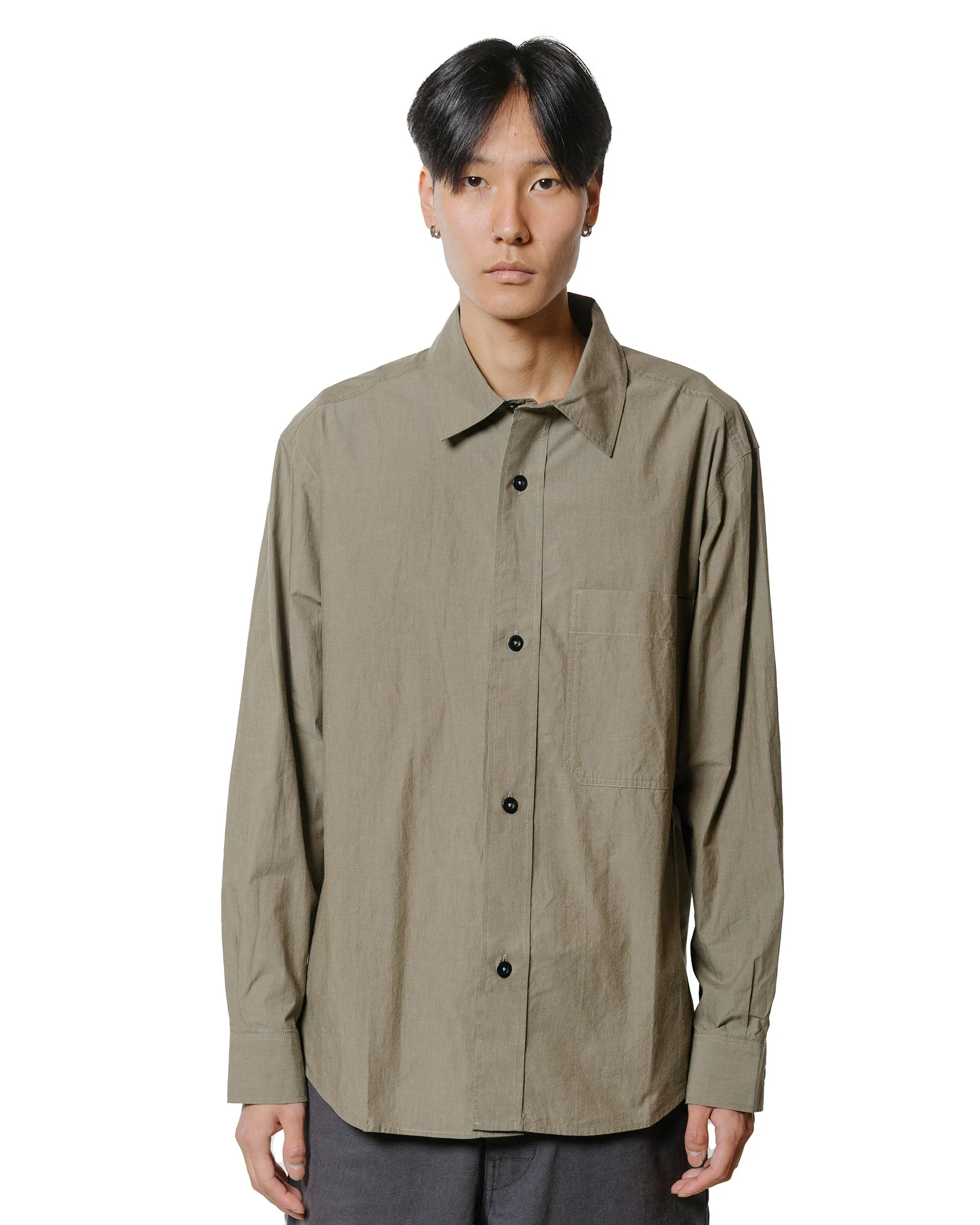 MHL Basic Shirt Brushed Cotton Chambray Khaki Green sold by Lost & Found product image thumbnail 2