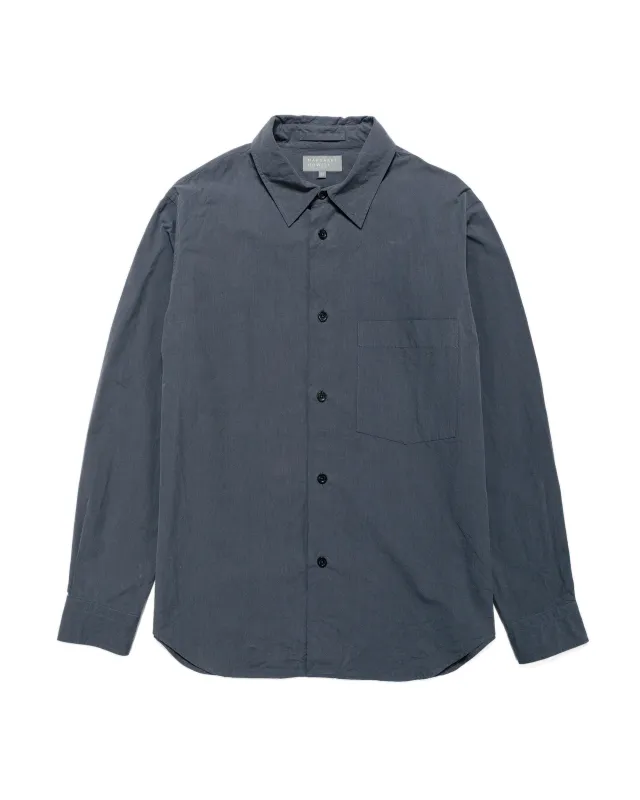 Margaret Howell Basic Shirt Yarn Dye Cotton Shirting Charcoal sold by Lost & Found