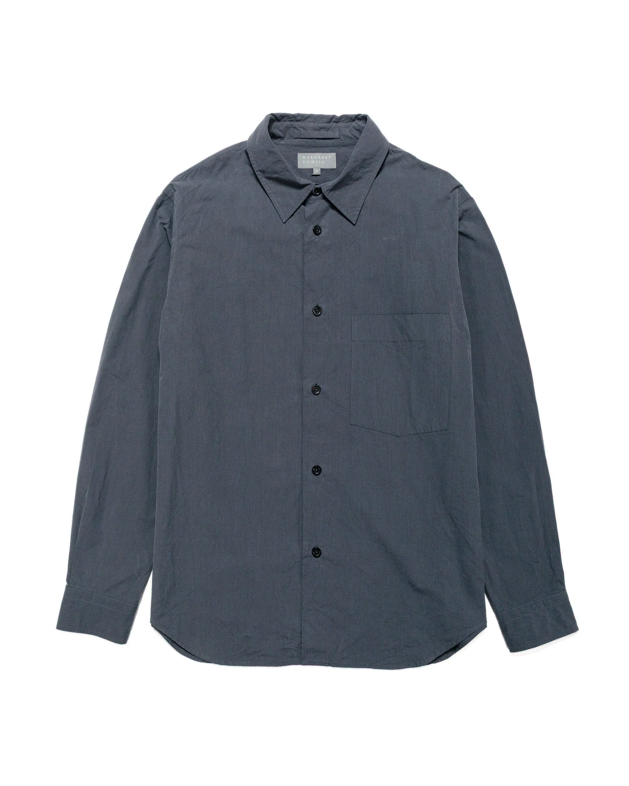 Margaret Howell Basic Shirt Yarn Dye Cotton Shirting Charcoal sold by Lost & Found