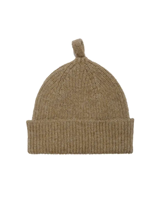MHL Simple Ribbed Beanie British Wool Olive sold by Lost & Found
