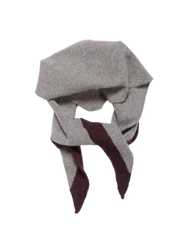 MHL Tipped Scout Scarf Lambswool Pebble/Mahogany sold by Lost & Found