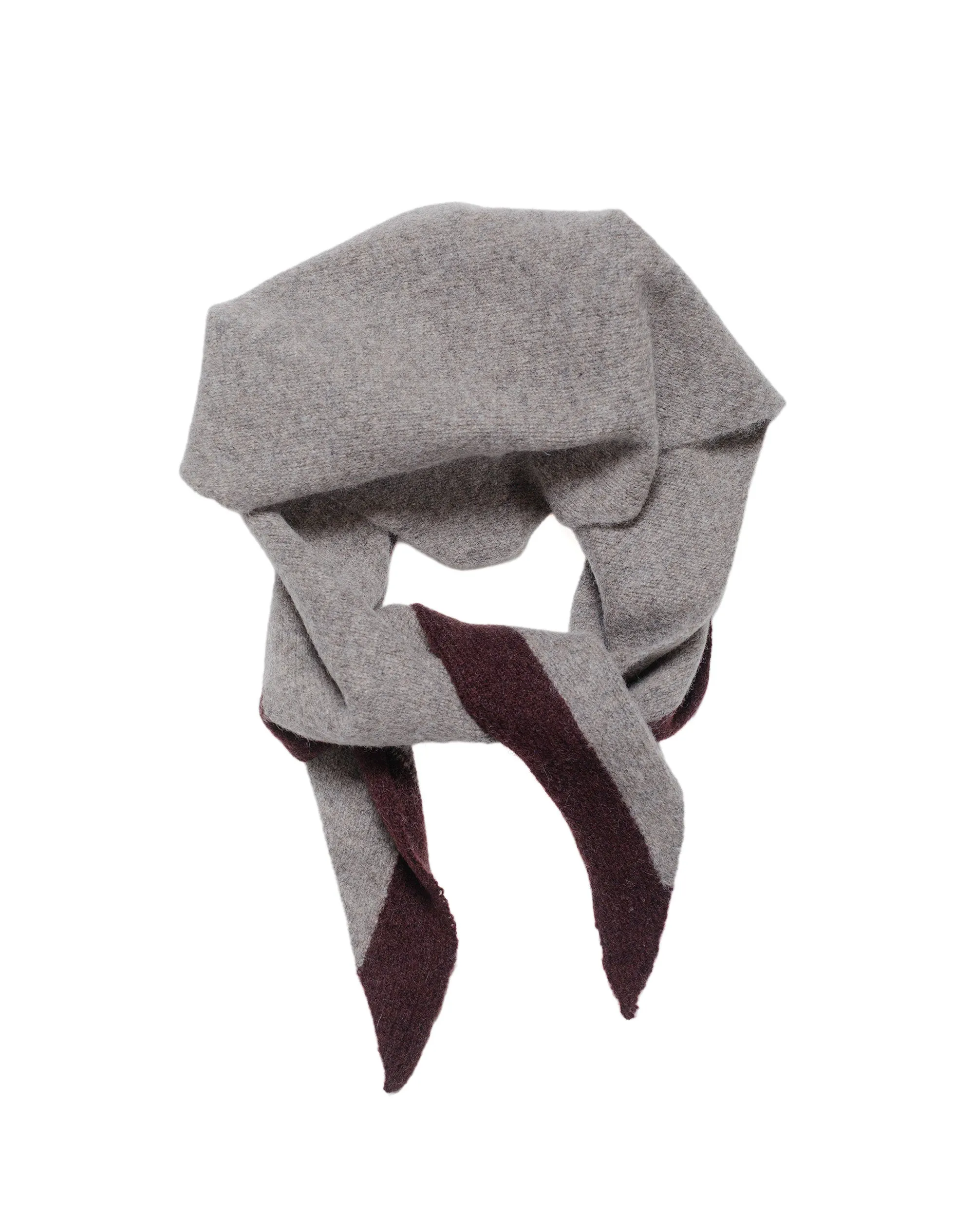 MHL Tipped Scout Scarf Lambswool Pebble/Mahogany sold by Lost & Found