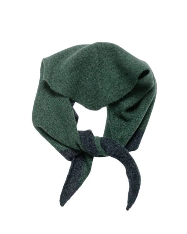 MHL Tipped Scout Scarf Lambswool Green/Charcoal sold by Lost & Found