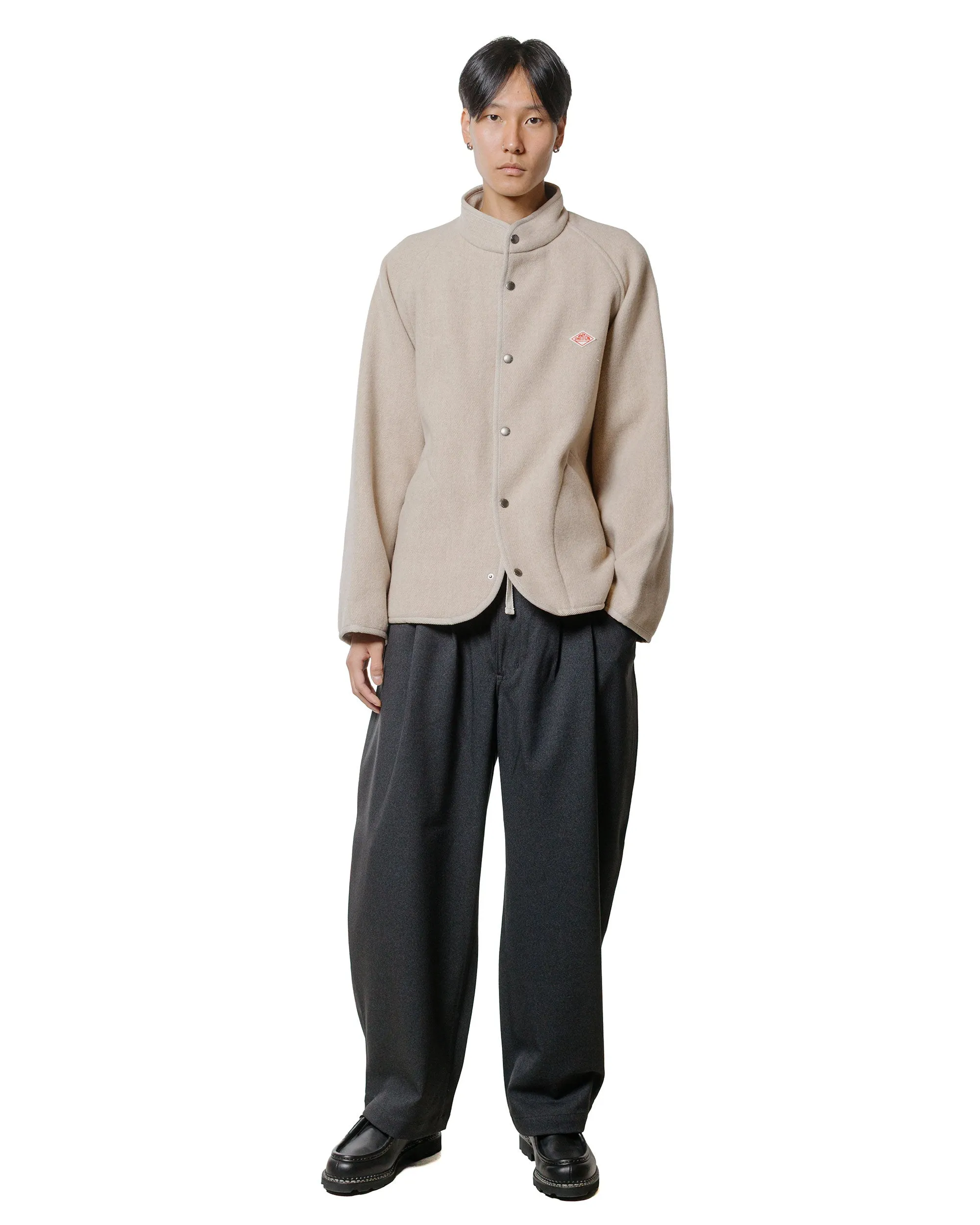 Danton Wool Light Pile Stand Collar Jacket Raw Beige sold by Lost & Found product image thumbnail 4