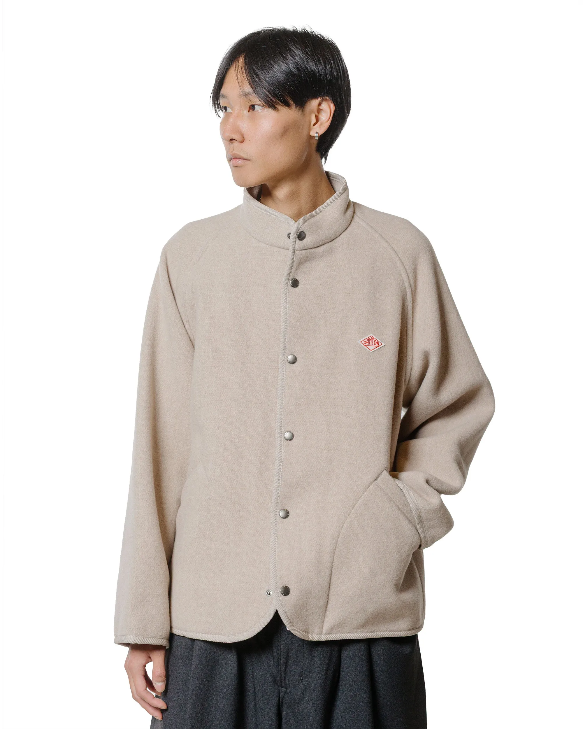 Danton Wool Light Pile Stand Collar Jacket Raw Beige sold by Lost & Found product image thumbnail 2