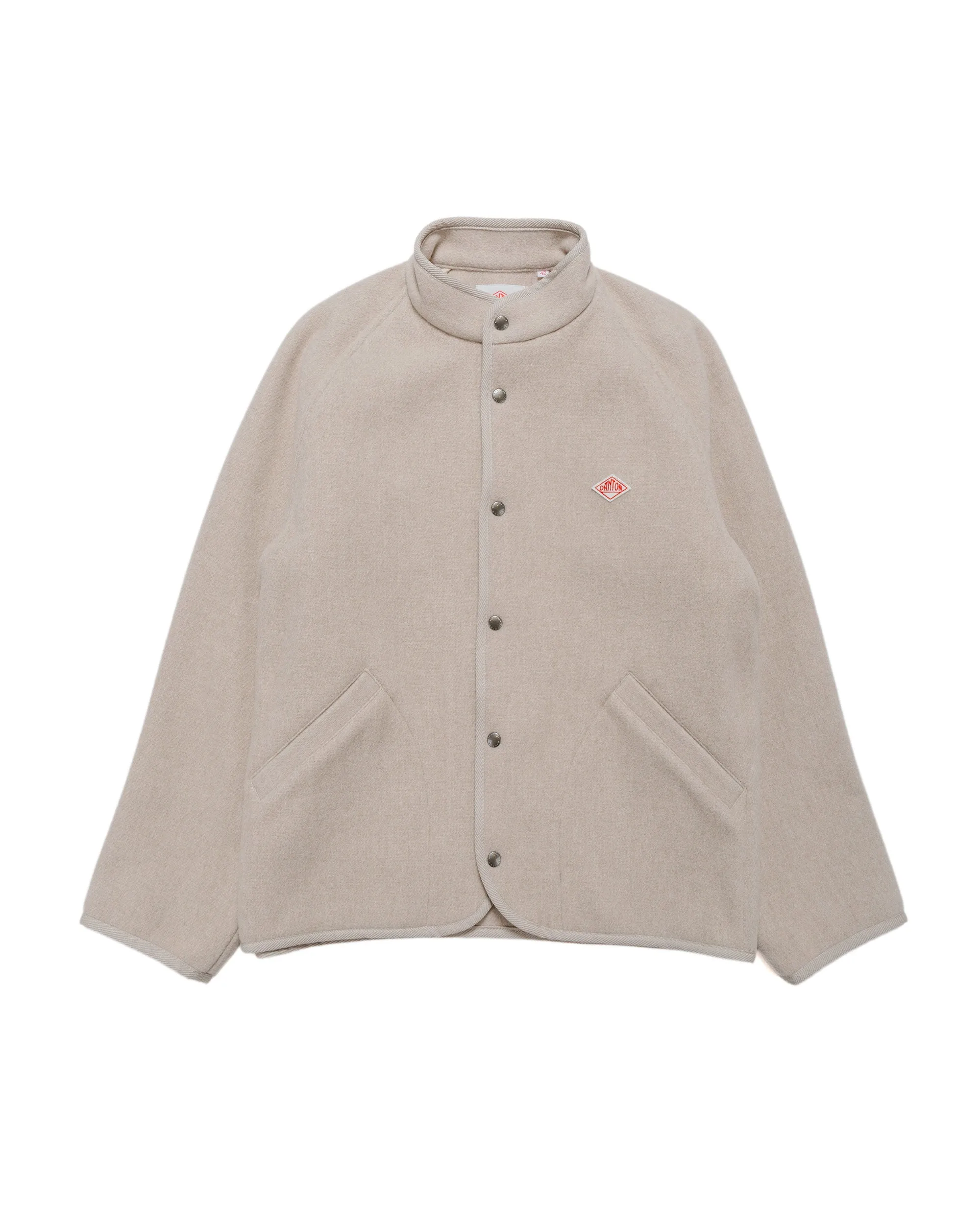 Danton Wool Light Pile Stand Collar Jacket Raw Beige sold by Lost & Found