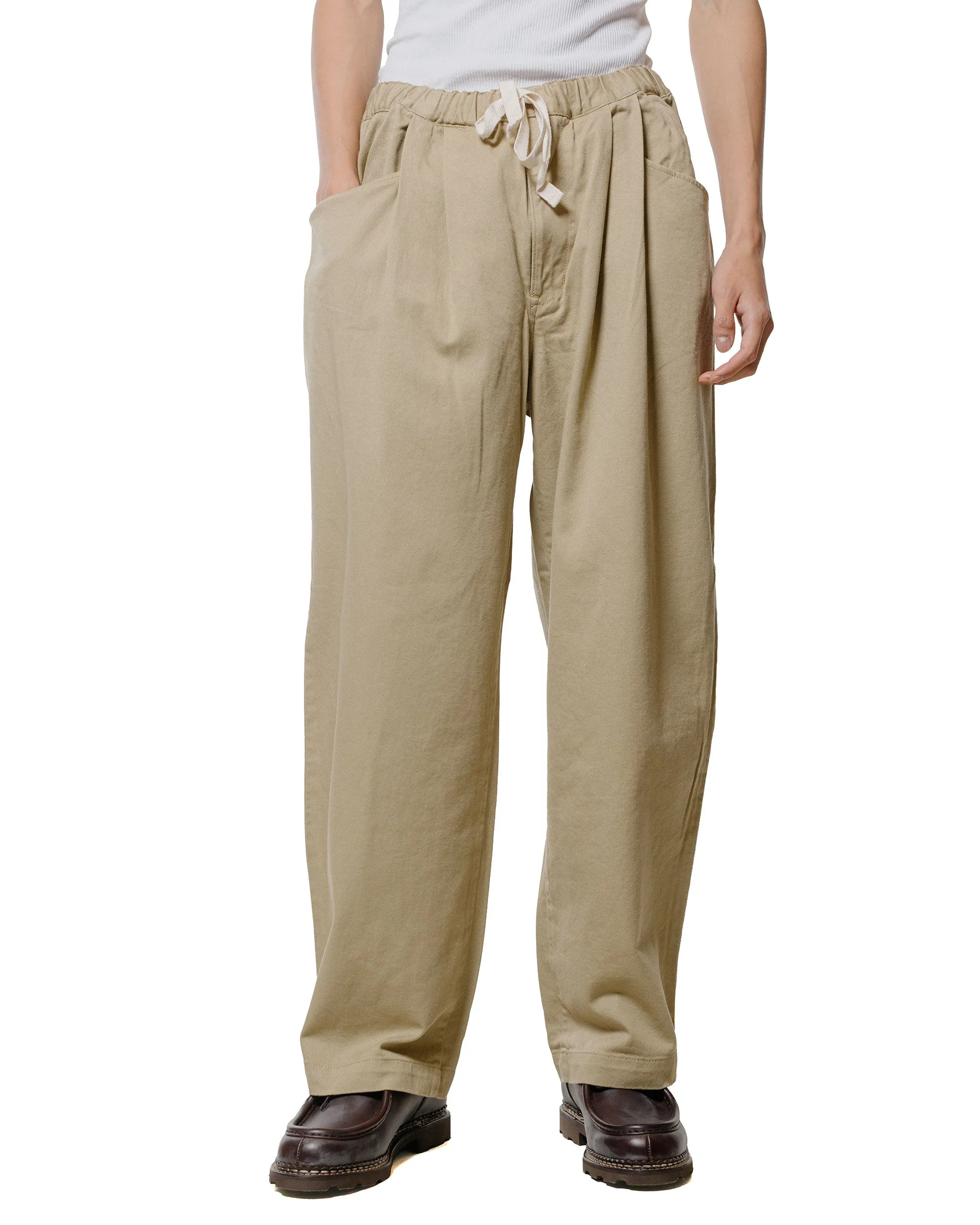 Danton 10/- Loose Chino Tuck Pants Beige sold by Lost & Found product image thumbnail 2