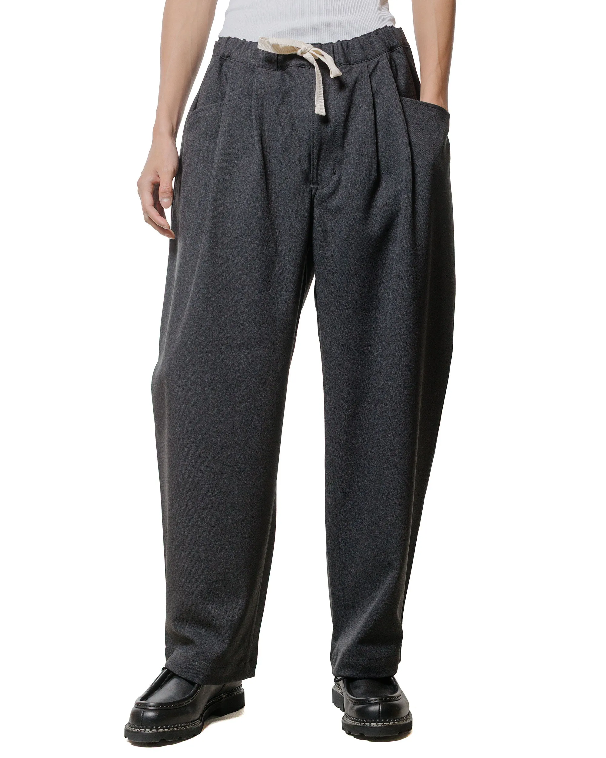 Danton Polyester Flannel Tuck Pants Dark Green/Grey sold by Lost & Found product image thumbnail 2