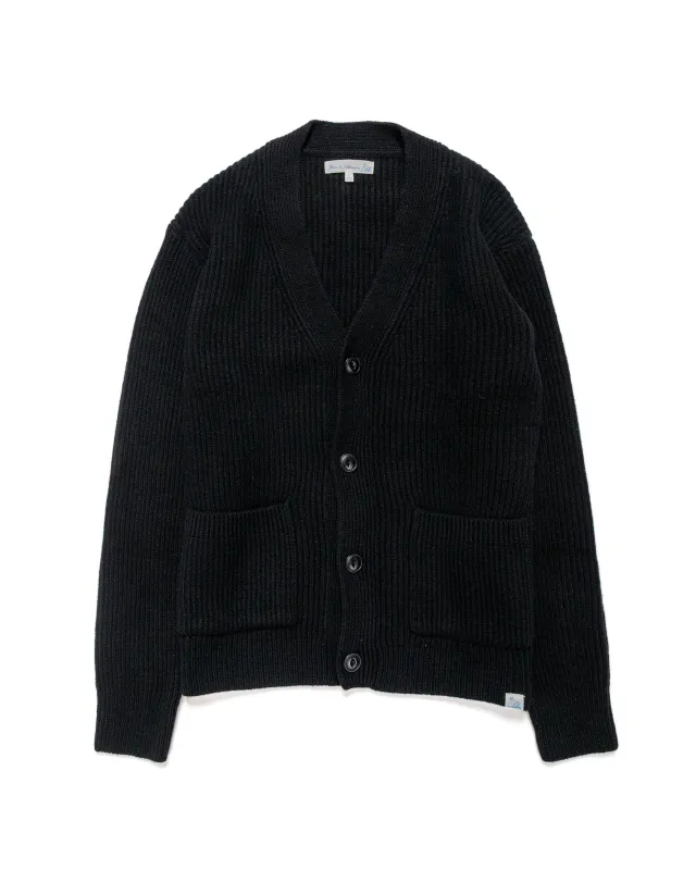 Merz B. Schwanen LOCG02 Cardigan Deep Black sold by Lost & Found