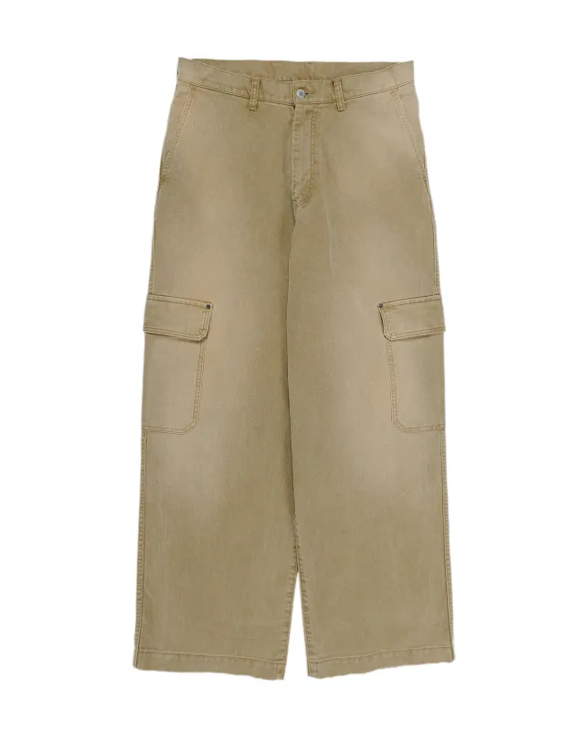 ssstein Sulfur Dyed Whip Cord Vintage Trousers Khaki sold by Lost & Found