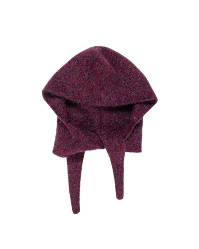 Amomento Hairy Balaclava Scarf Burgundy sold by Lost & Found