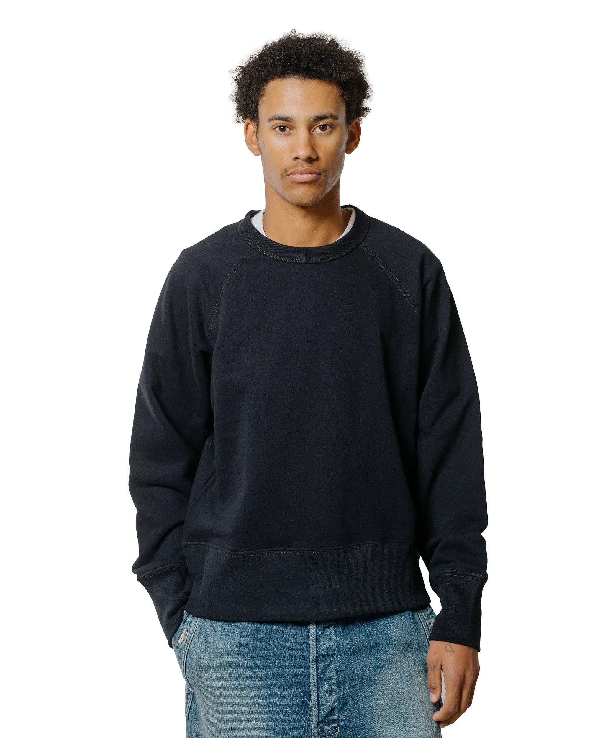 Body of Work Aster Raglan Sweatshirt Black/Loam Brown Stitch sold by Lost & Found product image thumbnail 2