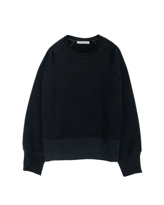 Body of Work Aster Raglan Sweatshirt Black/Loam Brown Stitch sold by Lost & Found
