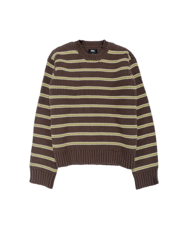 Stüssy Chunky Cotton Stripe Sweater Forest sold by Lost & Found