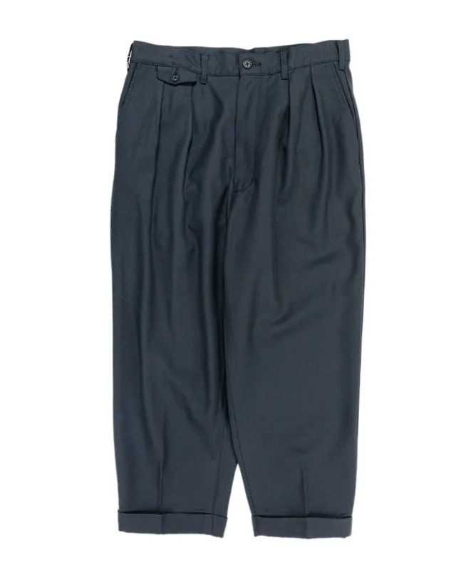 Beams Plus 2Pleats Laundry Wool Charcoal Grey sold by Lost & Found