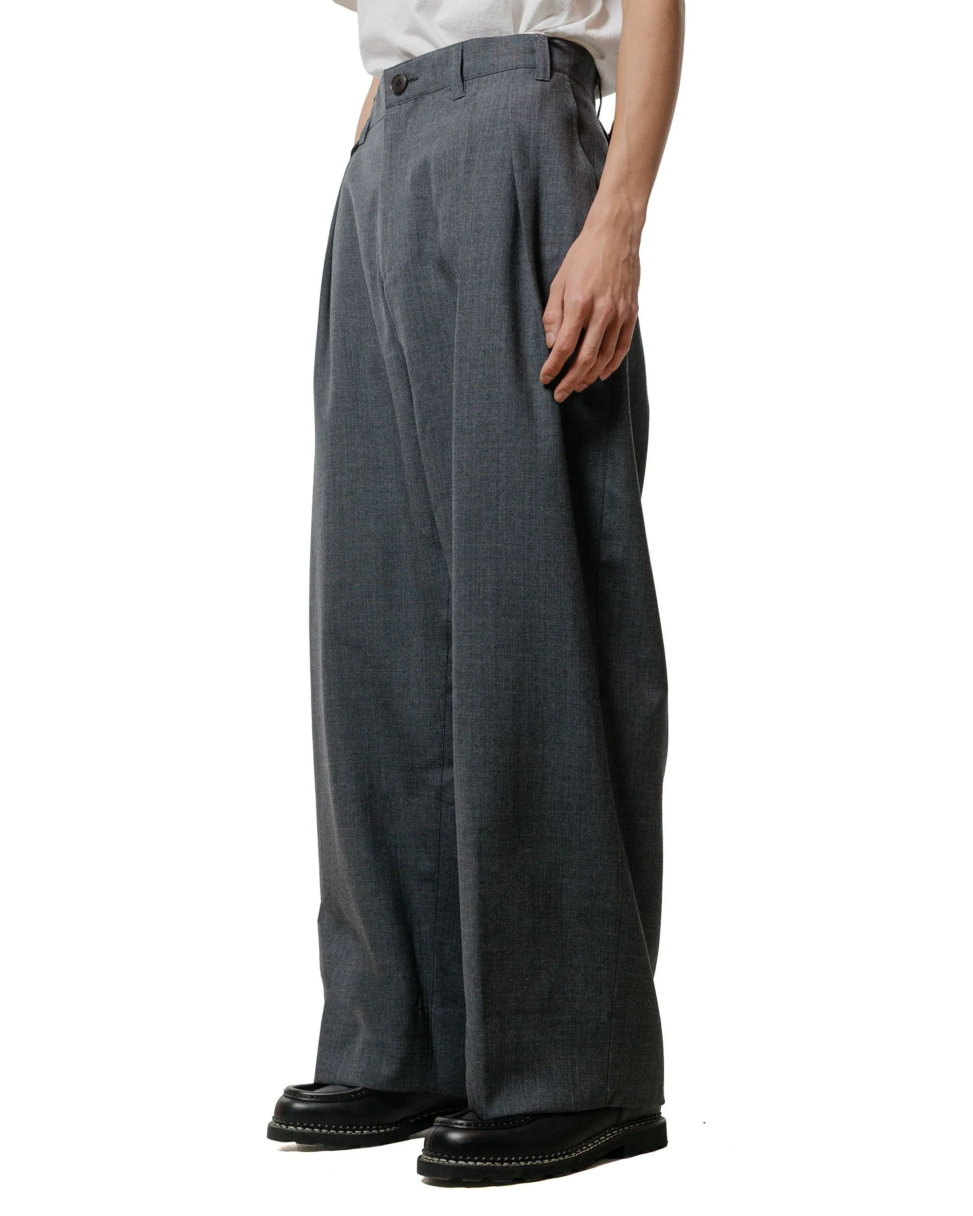 Beams Plus Studio Nicholson Alvy Double Pleat Pant Charcoal sold by Lost & Found product image thumbnail 2